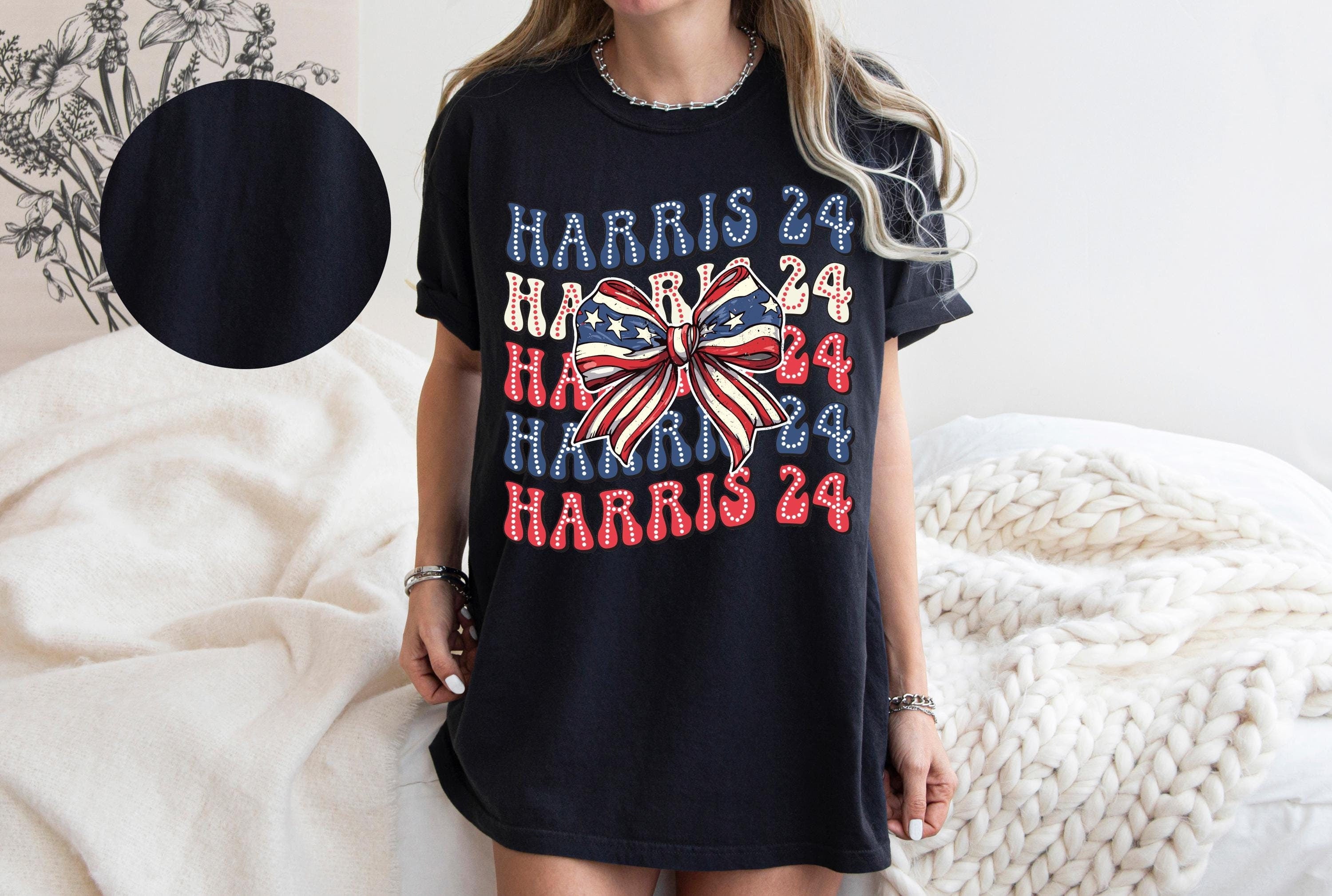 Kamala Harris American Bow Shirt 24, Madam President Shirt, President Coquette Tee, President Kamala Shirt, Election 2024 Democrat