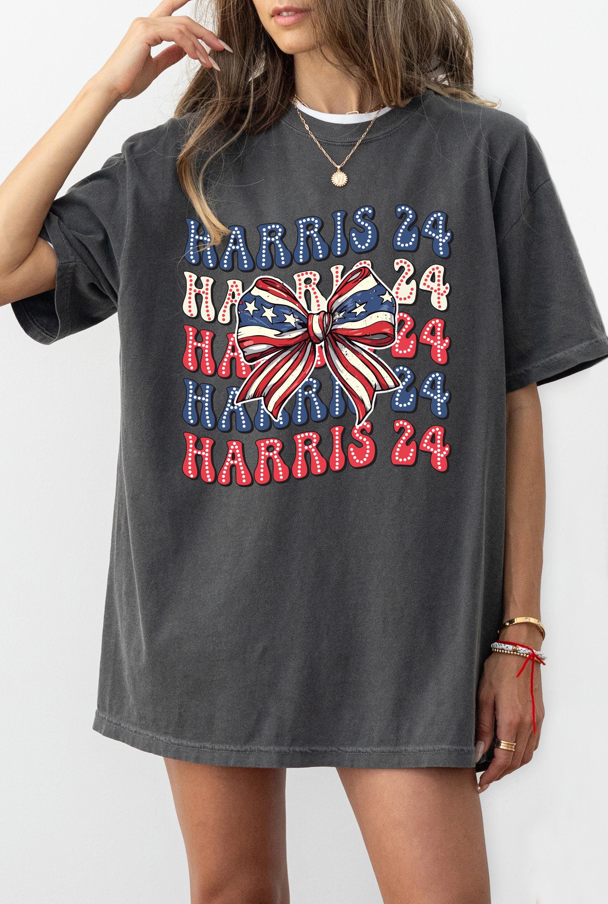 Kamala Harris American Bow Shirt 24, Madam President Shirt, President Coquette Tee, President Kamala Shirt, Election 2024 Democrat