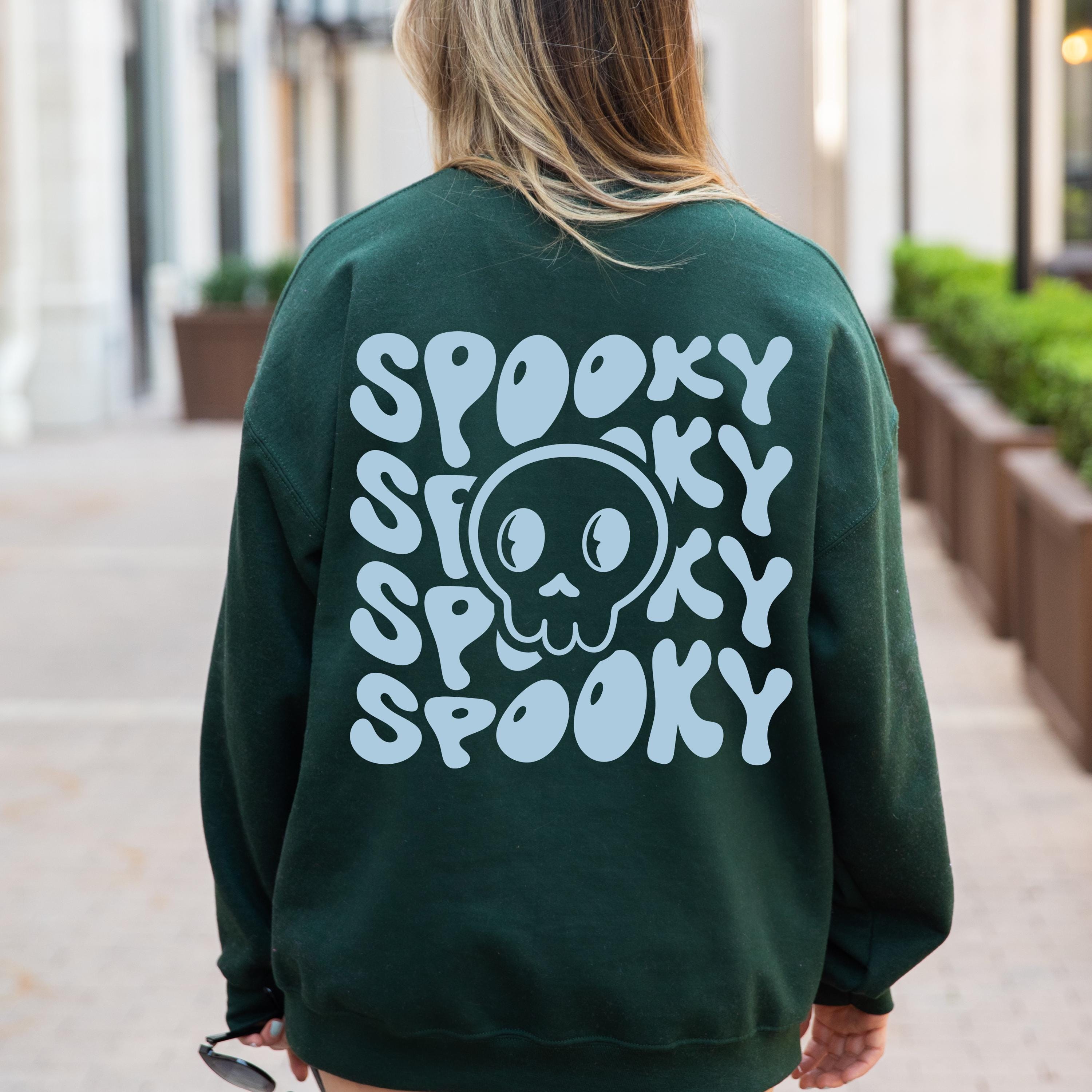 Halloween spooky skeleton sweatshirt, Halloween cute skeleton head sweatshirt, Spooky Season Sweatshirt, halloween gift, unisex sweatshirt