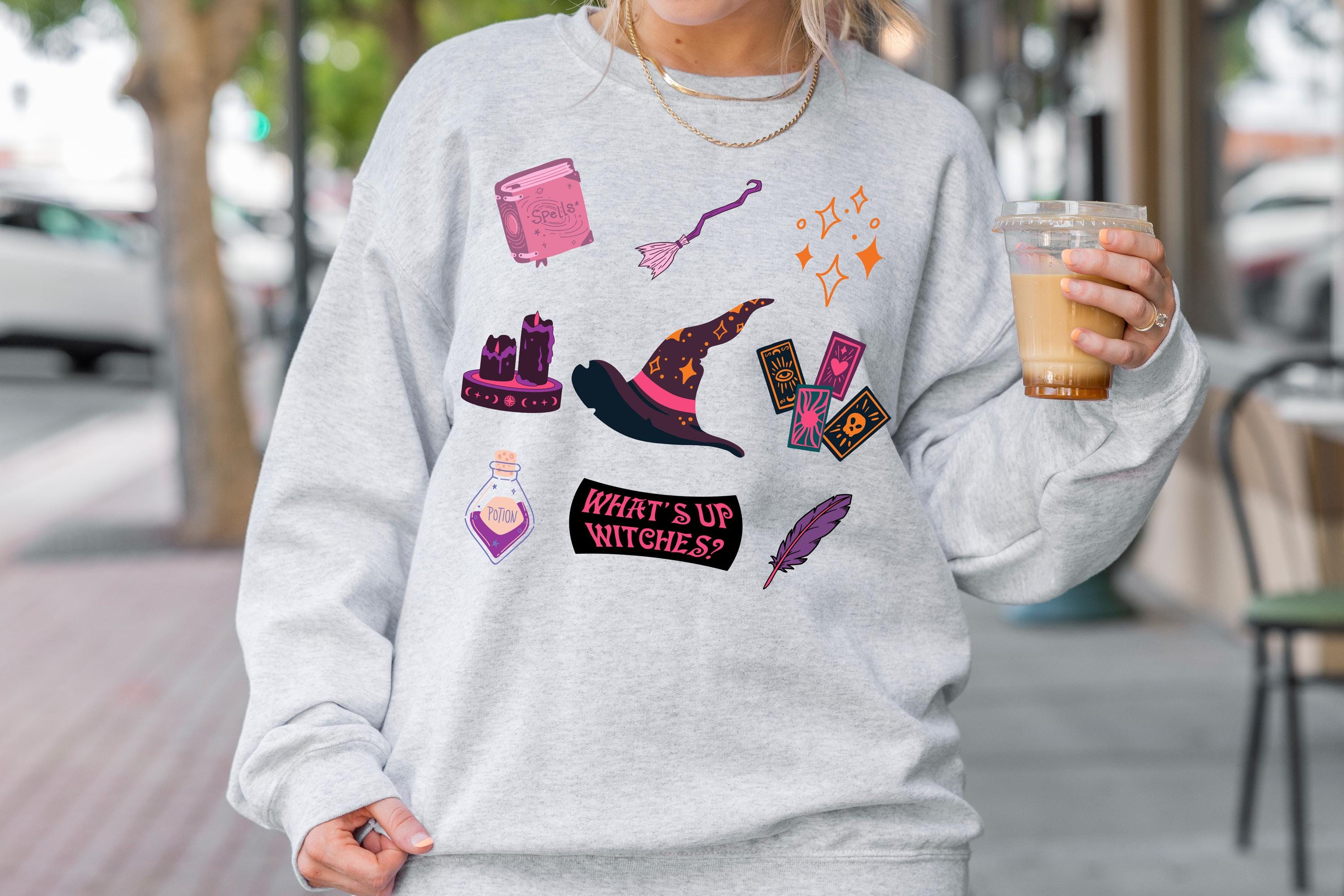 What's up witches cute halloween sweatshirt, Spooky Sweatshirt, cute Halloween Sweatshirt, Witch sweatshirt, Spooky Season Sweatshirt