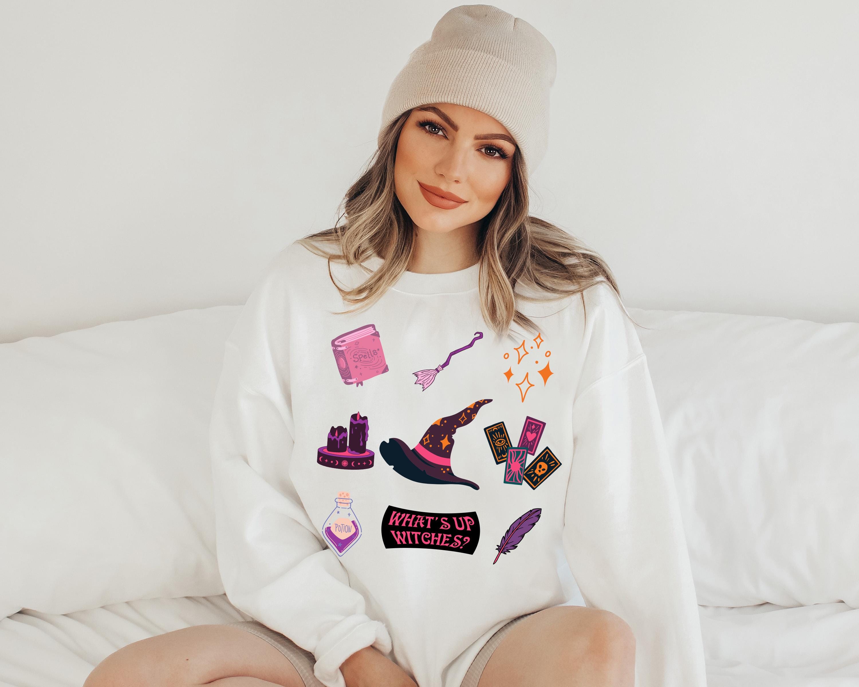What's up witches cute halloween sweatshirt, Spooky Sweatshirt, cute Halloween Sweatshirt, Witch sweatshirt, Spooky Season Sweatshirt