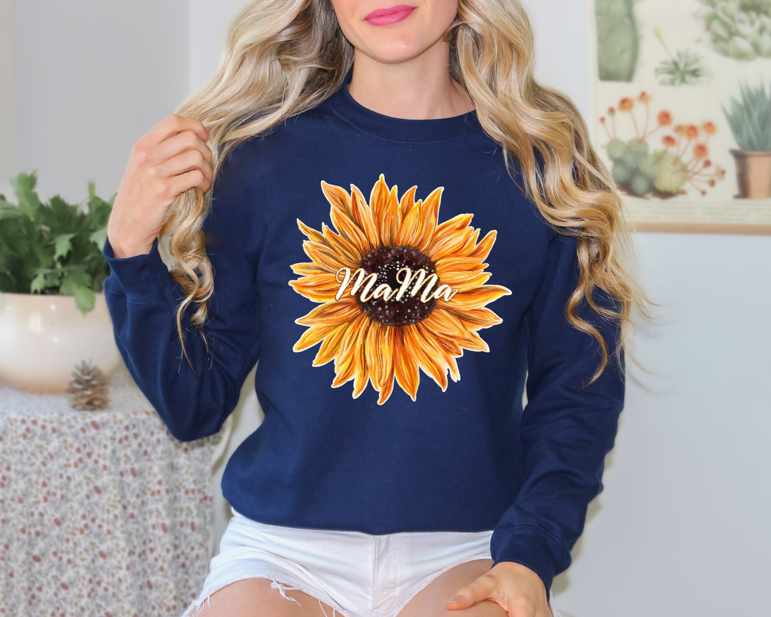Custom Mama  Floral Sweatshirt, Custom Mama Crewneck With Kids Names, Flower On Sleever, Gift For New Mom, Mother's Day Gift