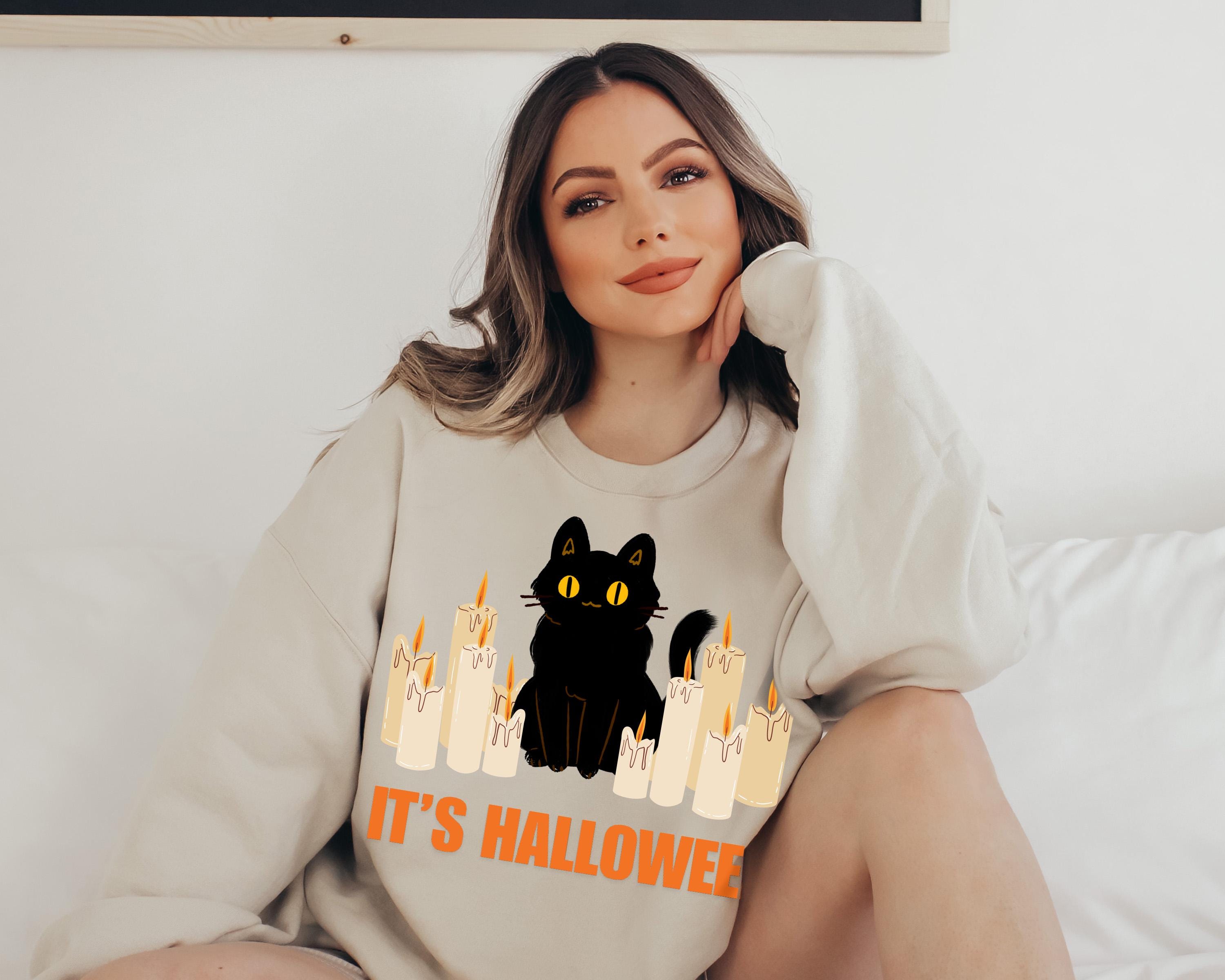 It's halloween black cat sweatshirt, Spooky Sweatshirt, Black cat sweatshirt, Halloween Crewneck, Spooky Season Sweatshirt, halloween gift