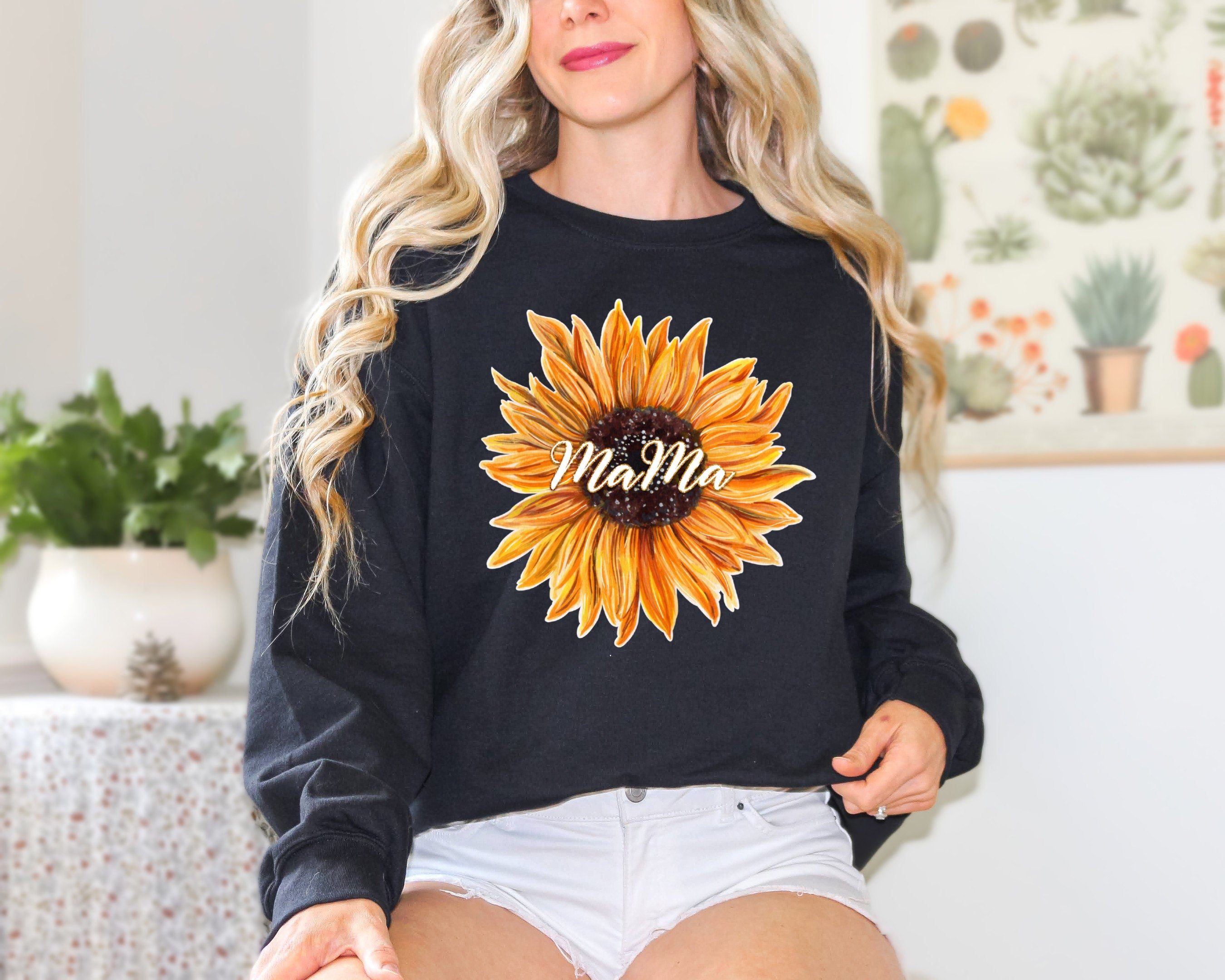 Custom Mama  Floral Sweatshirt, Custom Mama Crewneck With Kids Names, Flower On Sleever, Gift For New Mom, Mother's Day Gift