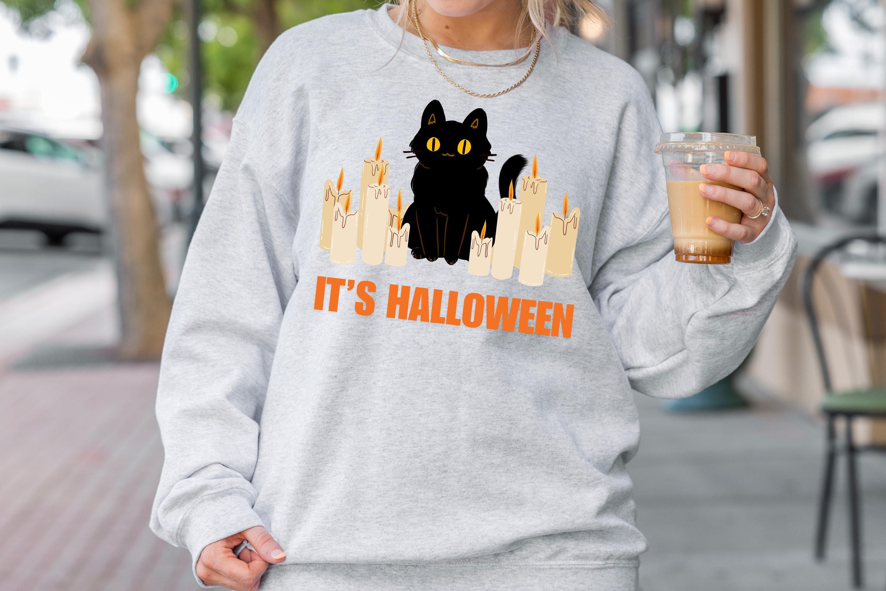 It's halloween black cat sweatshirt, Spooky Sweatshirt, Black cat sweatshirt, Halloween Crewneck, Spooky Season Sweatshirt, halloween gift