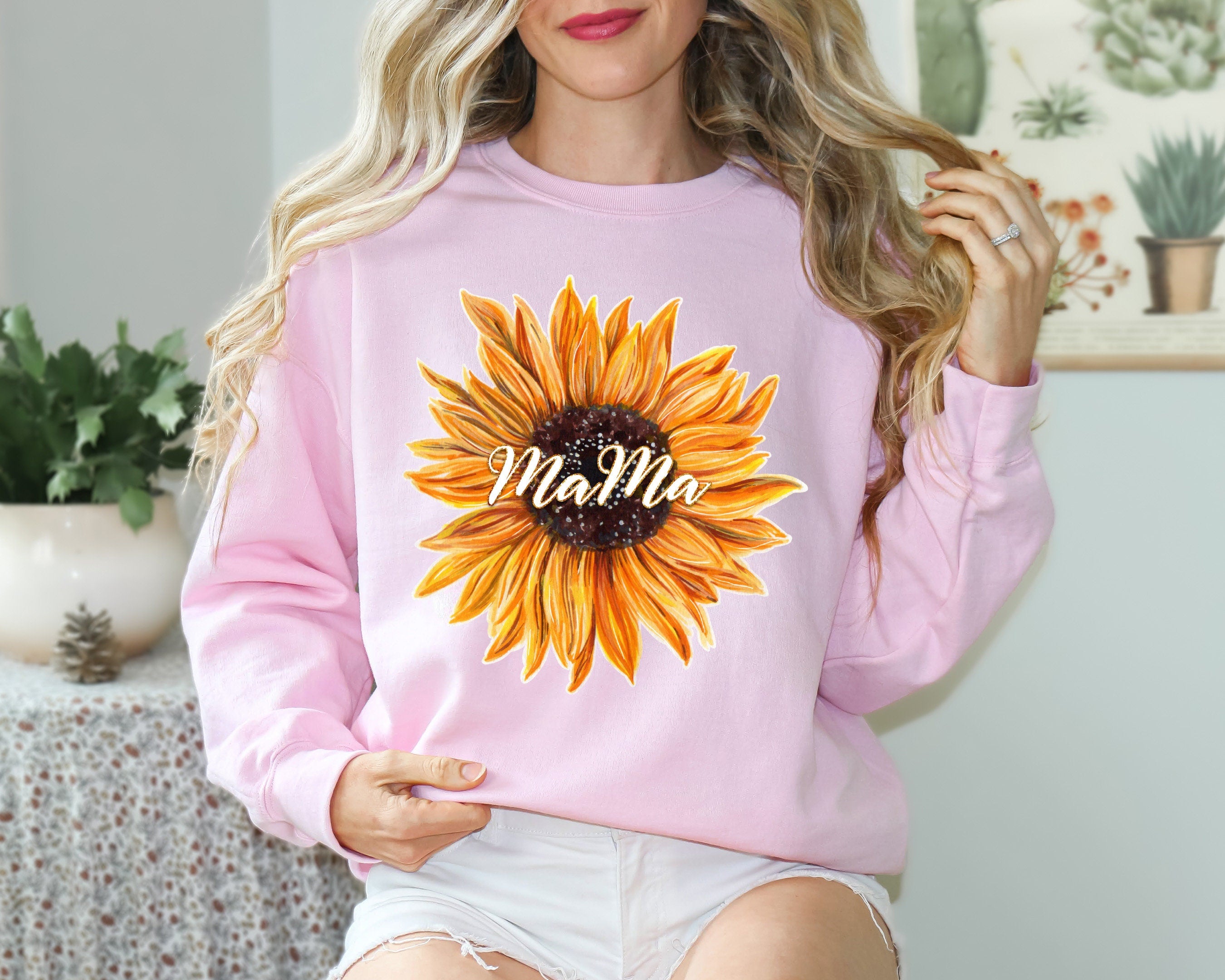 Custom Mama  Floral Sweatshirt, Custom Mama Crewneck With Kids Names, Flower On Sleever, Gift For New Mom, Mother's Day Gift