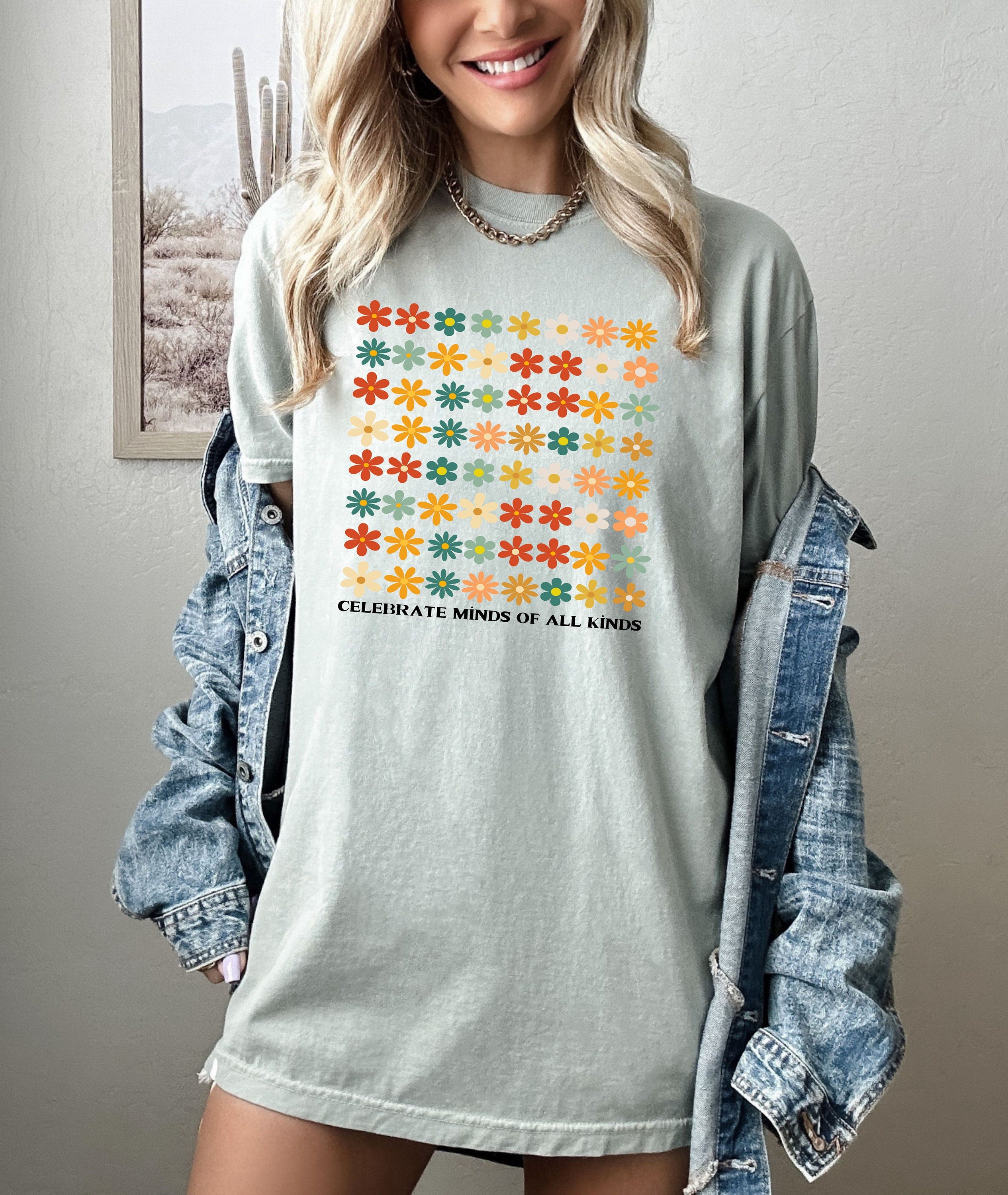 Celebrate Minds of All Kinds Shirts,Neurodiversity Shirt, Autism Awareness Shirt,ADHD Shirt, Autism Acceptance Gift for Special,Trendy Shirt