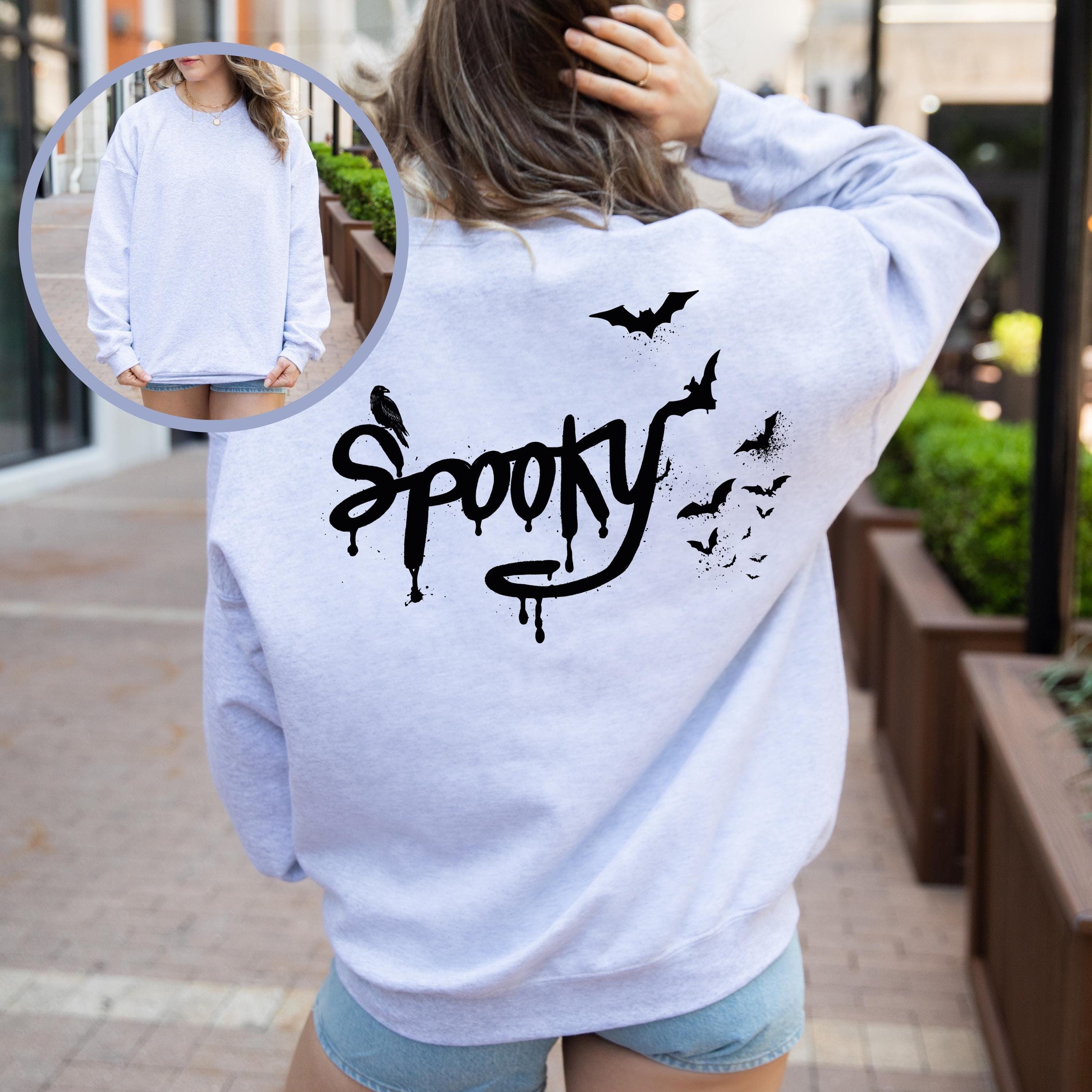 Spooky Sweatshirt, Gothic Sweatshirt, Retro Halloween Sweatshirt, Halloween Crewneck, Spooky Season Sweatshirt, Womens Halloween Sweatshirt