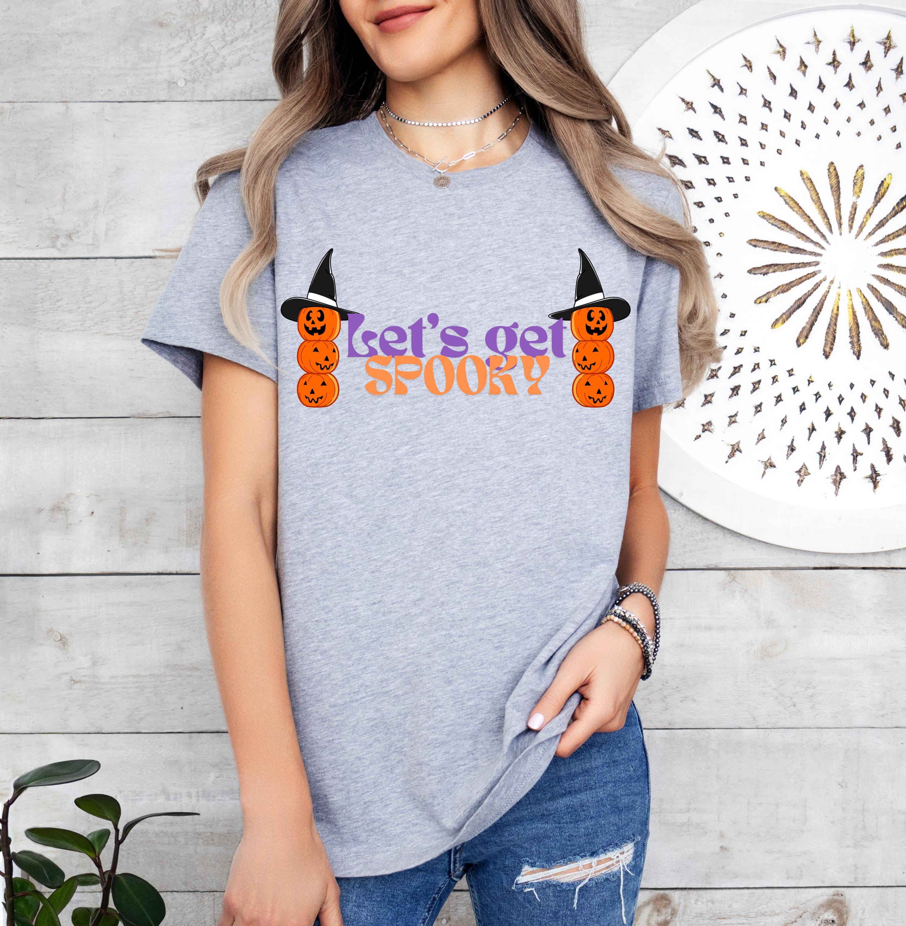 Let's get spooky halloween shirt ,Halloween pumpkin shirt , Spooky Season Shirt, Fall Shirt, Halloween Gift, Cute Fall TShirt