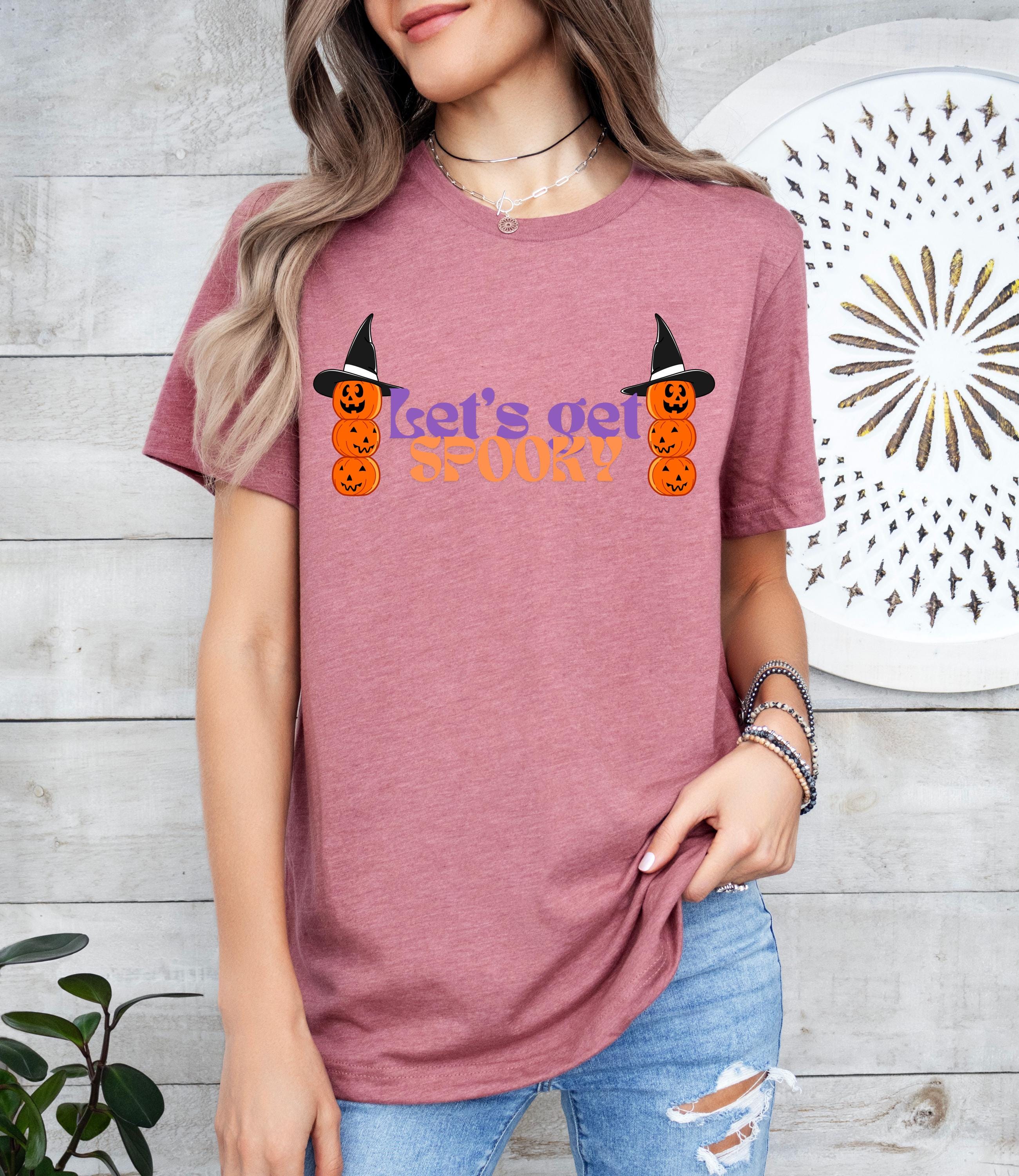 Let's get spooky halloween shirt ,Halloween pumpkin shirt , Spooky Season Shirt, Fall Shirt, Halloween Gift, Cute Fall TShirt