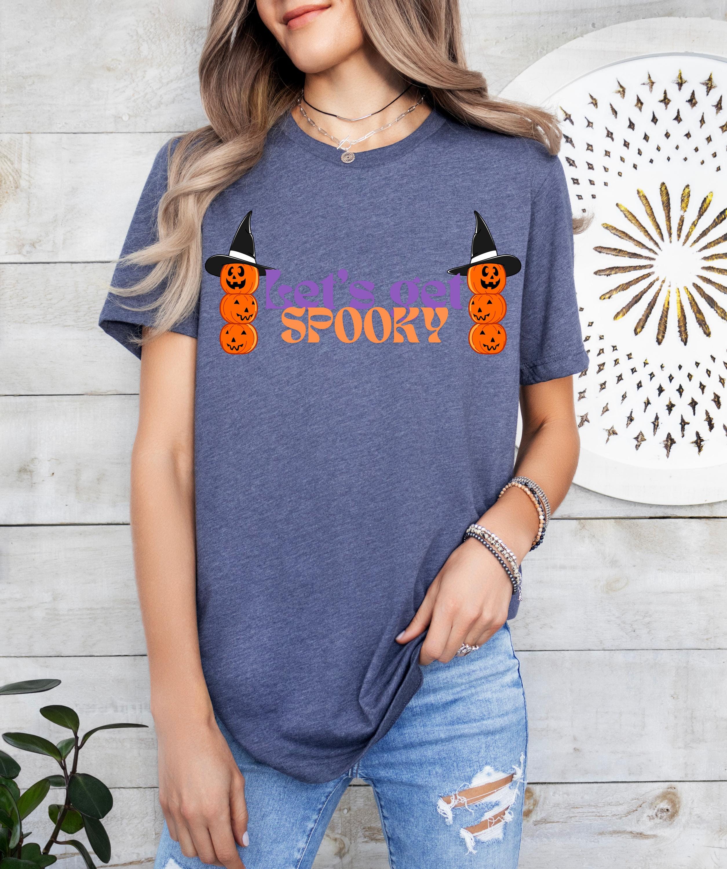 Let's get spooky halloween shirt ,Halloween pumpkin shirt , Spooky Season Shirt, Fall Shirt, Halloween Gift, Cute Fall TShirt