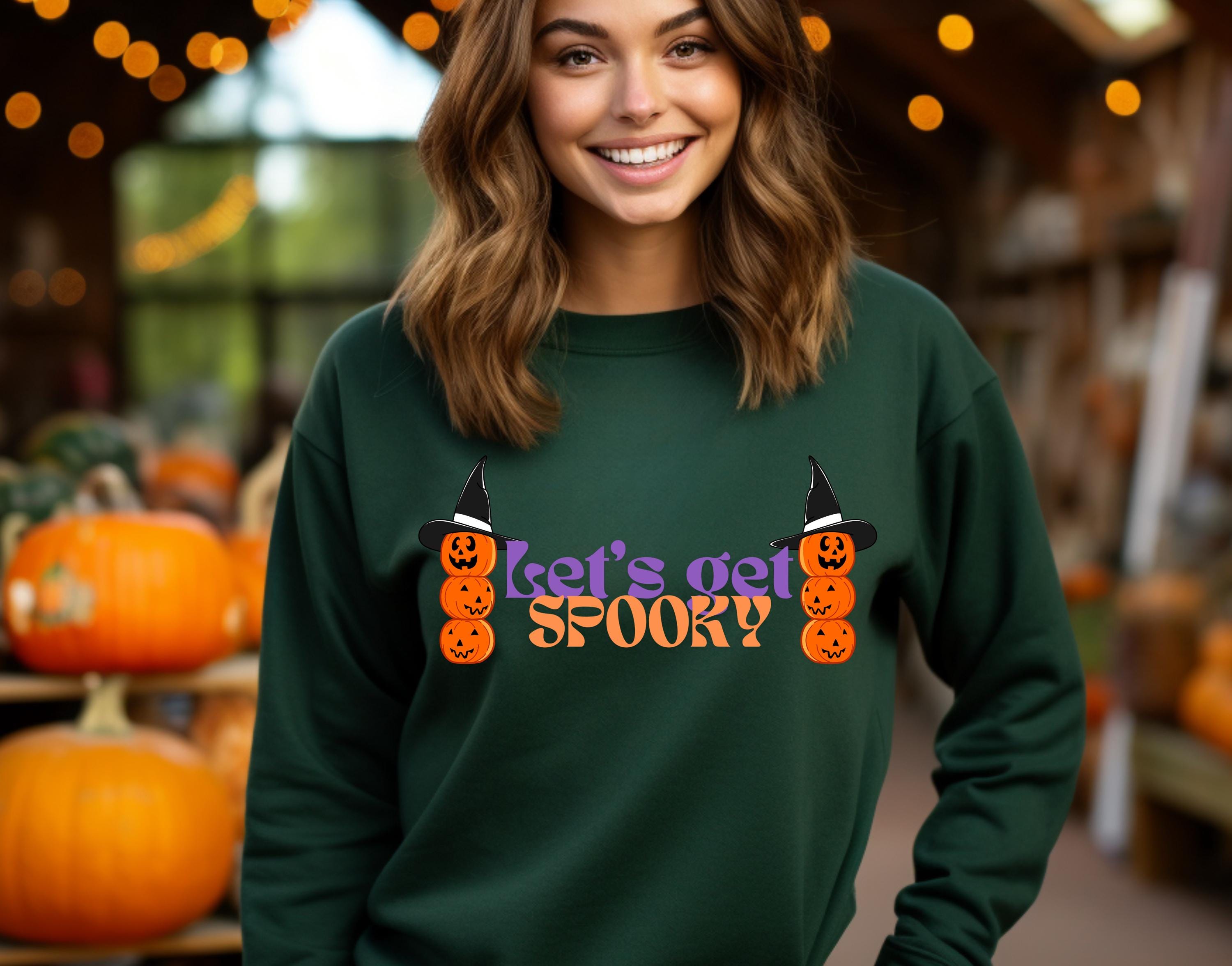 Let's get spooky halloween sweatshirt ,Halloween pumpkin sweatshirt , Spooky Season sweat, Shirt, Fall sweatshirt, Halloween Gift