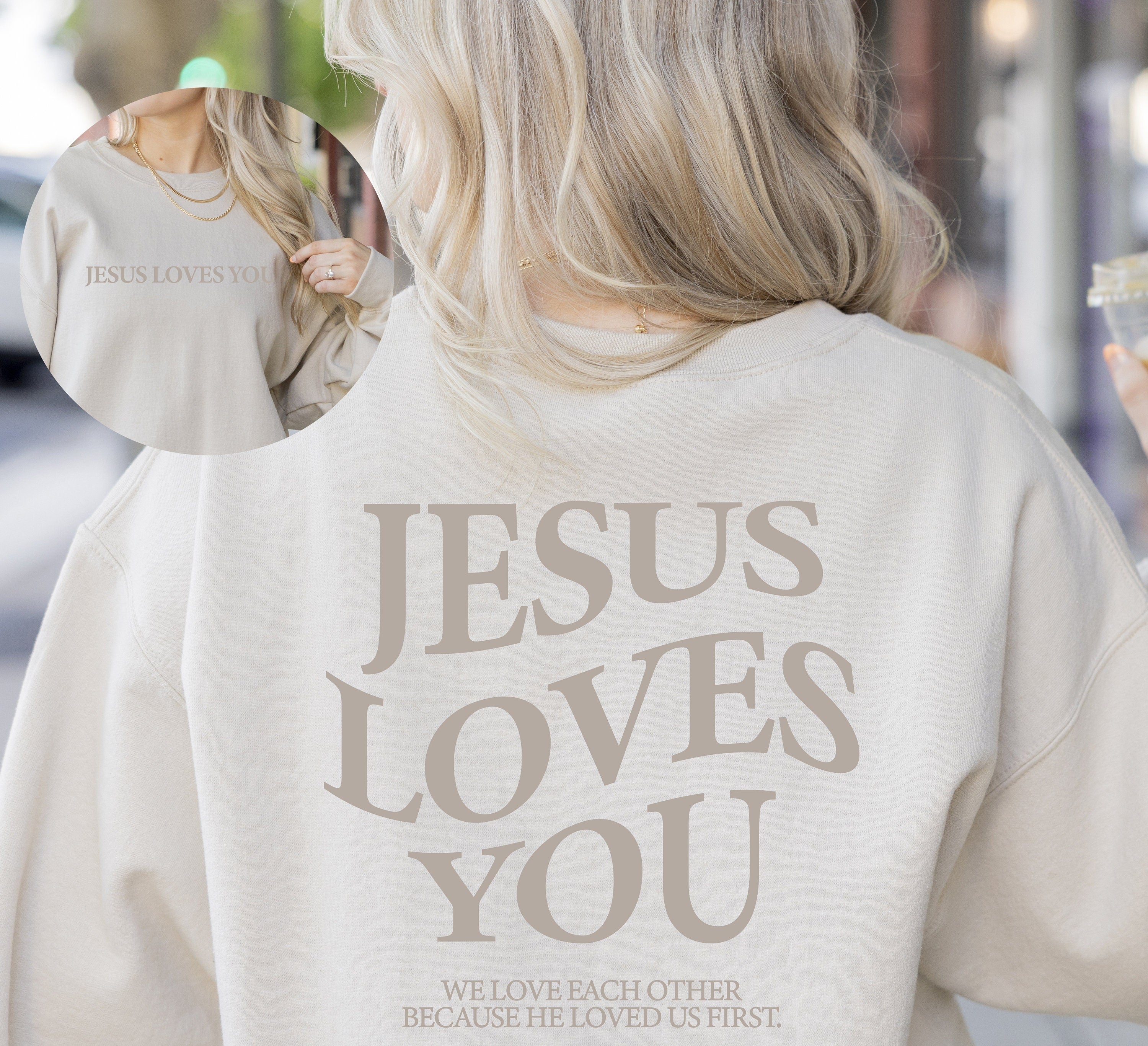 Jesus Love You Sweatshirt Jesus Sweatshirt Christian Sweatshirt Bible Verse Aesthetic Sweatshirt, Trendy Clothing,Love Like Jesus Sweatshirt