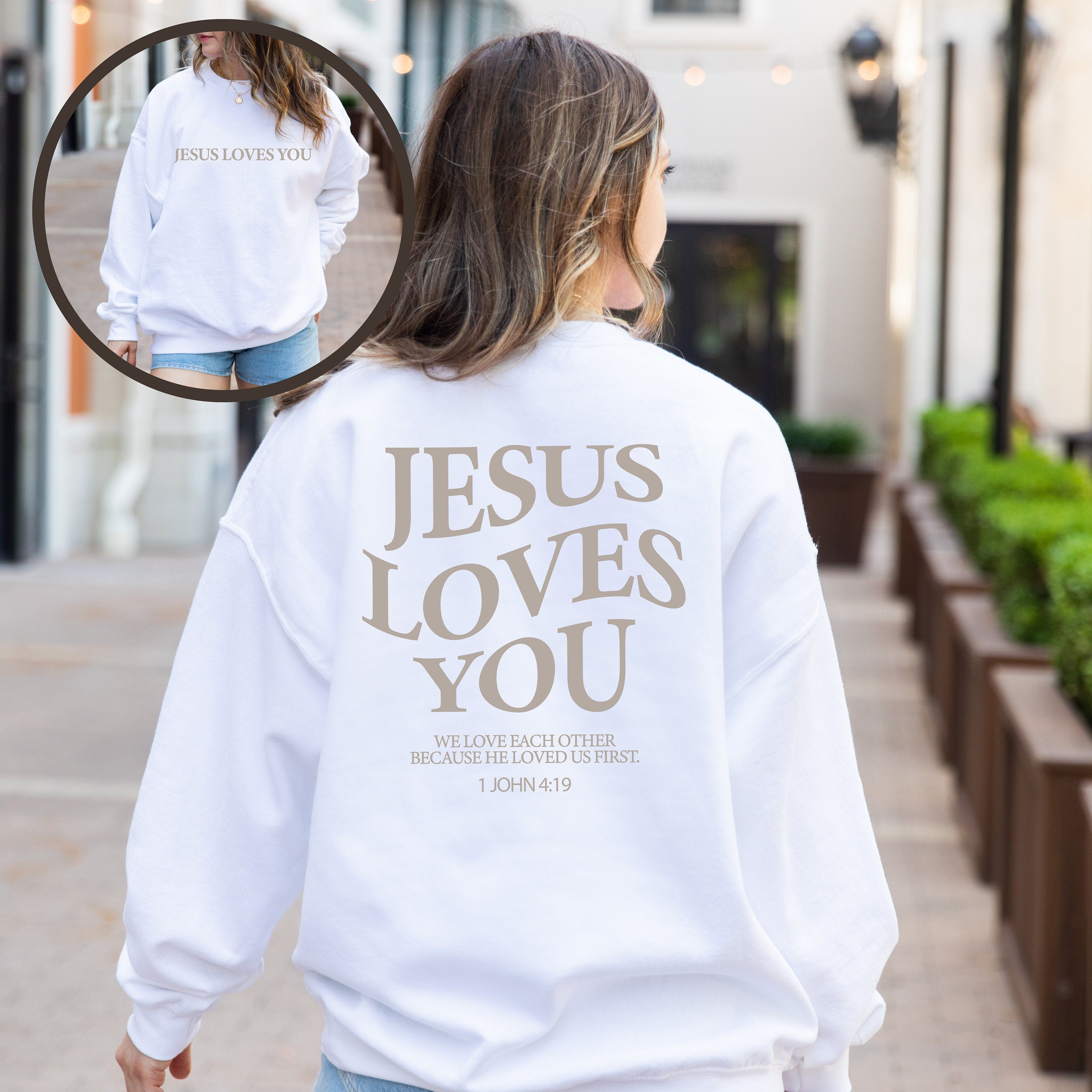 Jesus Love You Sweatshirt Jesus Sweatshirt Christian Sweatshirt Bible Verse Aesthetic Sweatshirt, Trendy Clothing,Love Like Jesus Sweatshirt