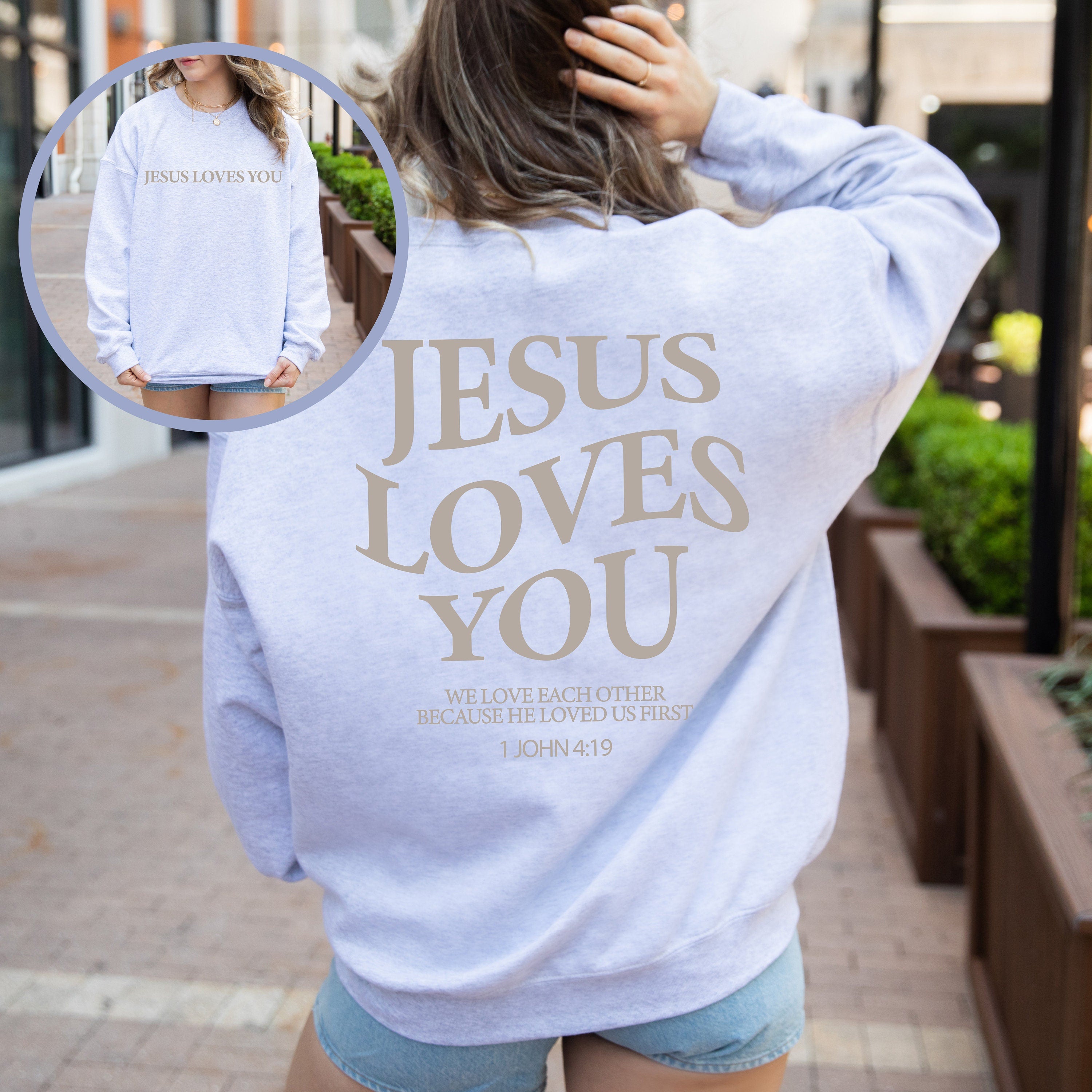Jesus Love You Sweatshirt Jesus Sweatshirt Christian Sweatshirt Bible Verse Aesthetic Sweatshirt, Trendy Clothing,Love Like Jesus Sweatshirt