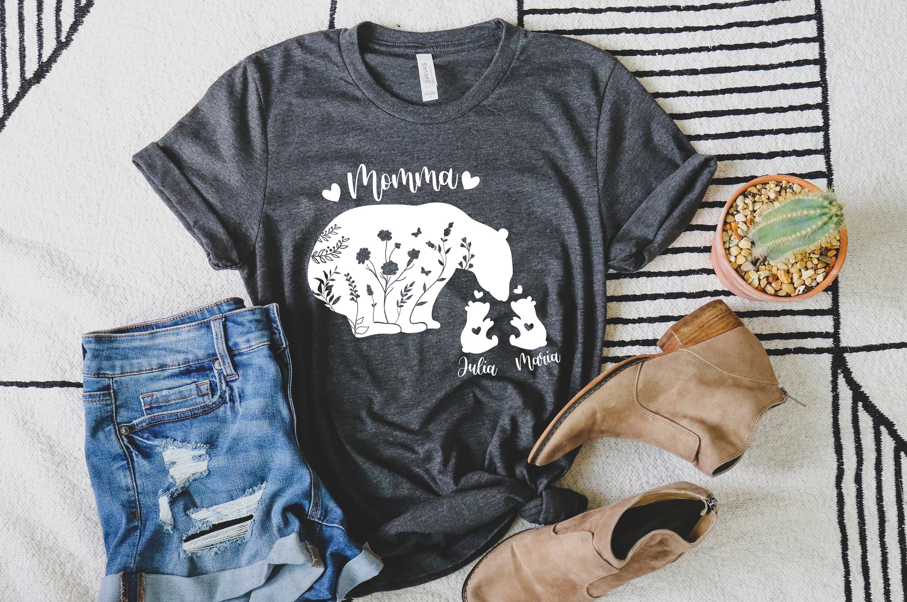 Mom Bear Shirt with Kids Name, Personalized Mama Bear Shirt, Custom Kids Names, Mothers Day Tee, Mama Shirt, Mother's Day Gift, Gift for Mom