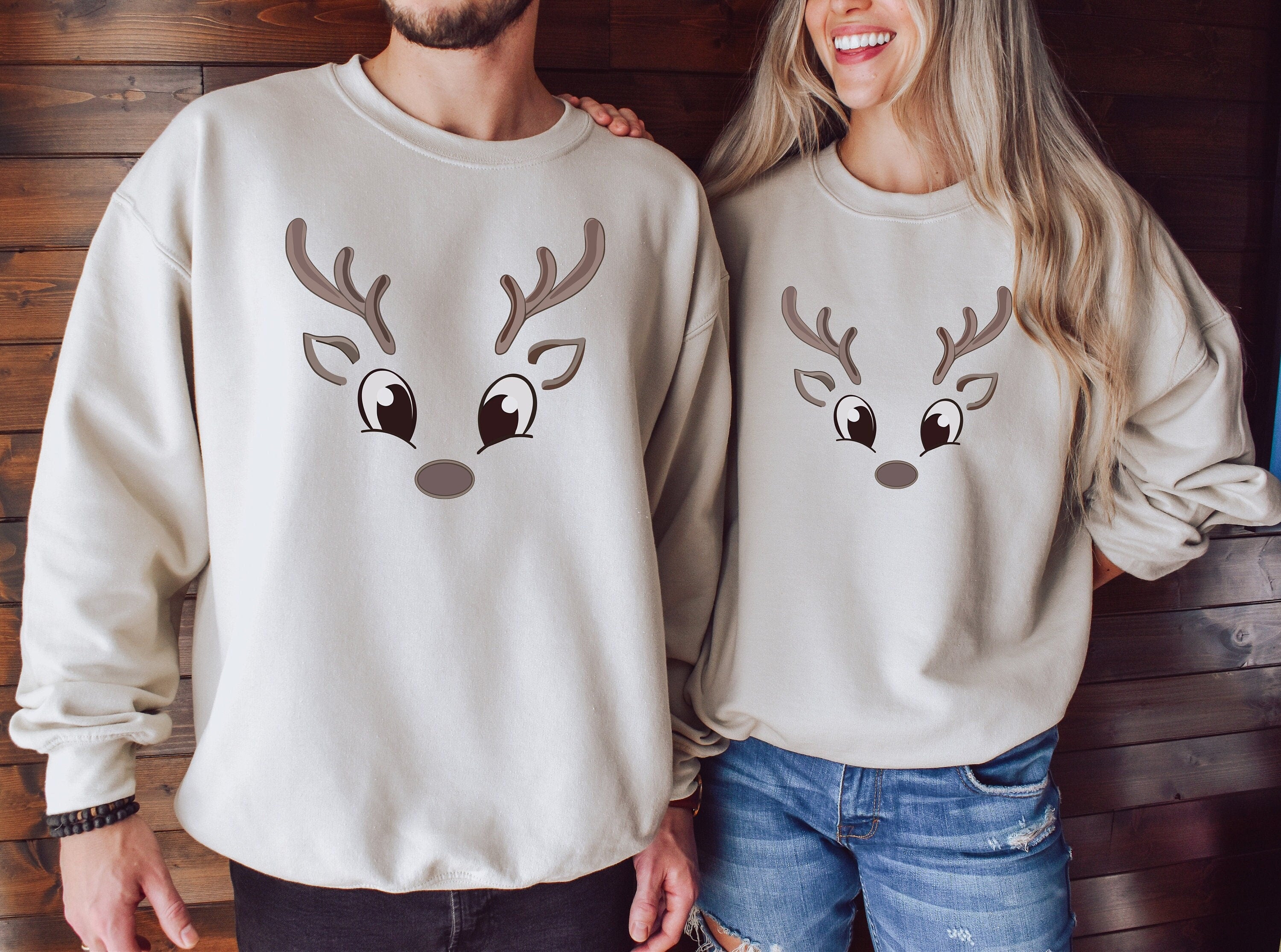 Reindeer Sweatshirt, Couple Christmas sweatshirt, Christmas Apparel, Aesthetic Sweatshirt, Believe Christmas, Merry Christmas Sweatshirt,