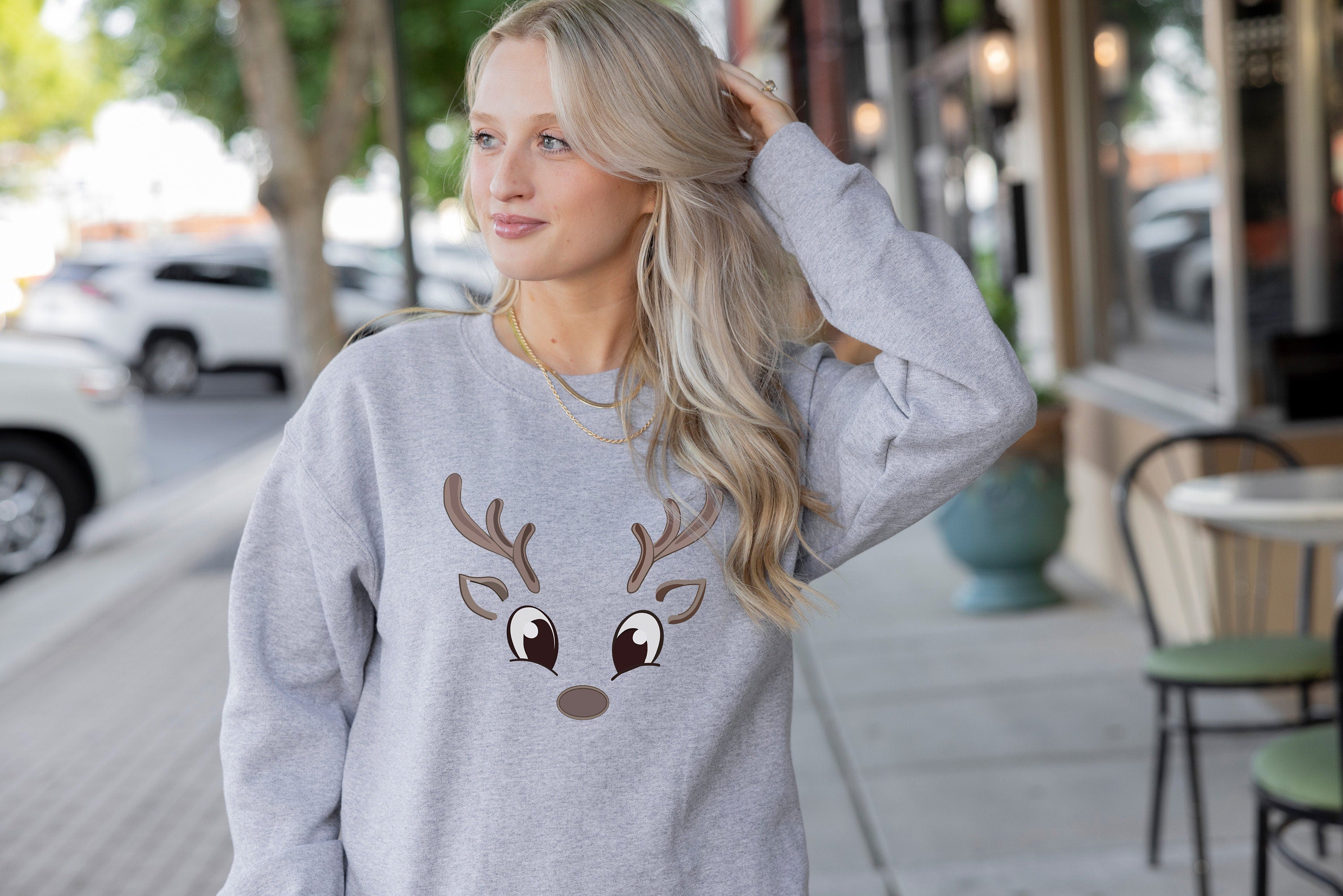 Reindeer Sweatshirt, Couple Christmas sweatshirt, Christmas Apparel, Aesthetic Sweatshirt, Believe Christmas, Merry Christmas Sweatshirt,