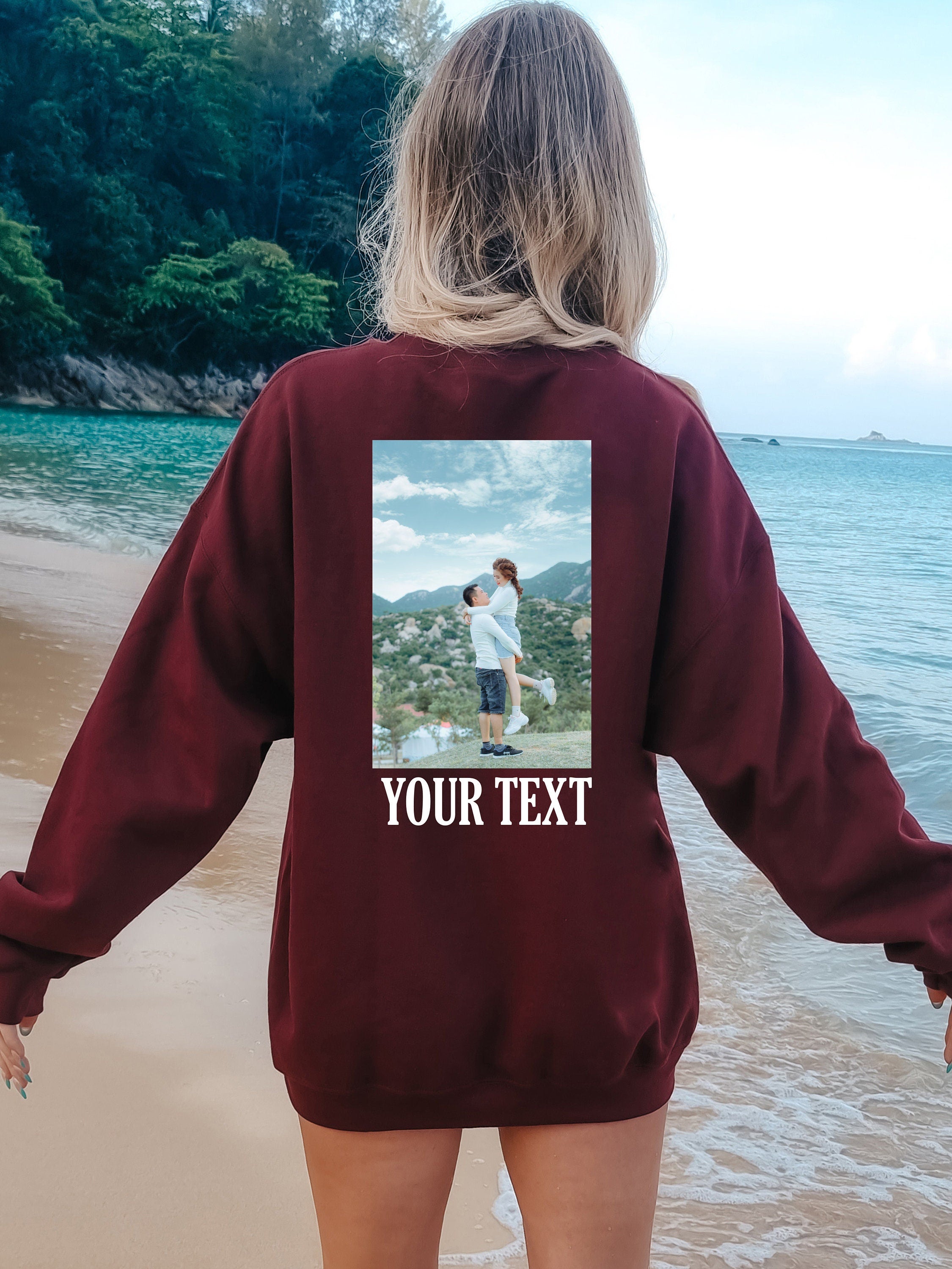 Custom Photo Sweatshirt, Picture Sweatshirt, Custom Photo and Text Sweatshirt, Photo Crewneck, Your Photo and Text, Custom Picture Sweater