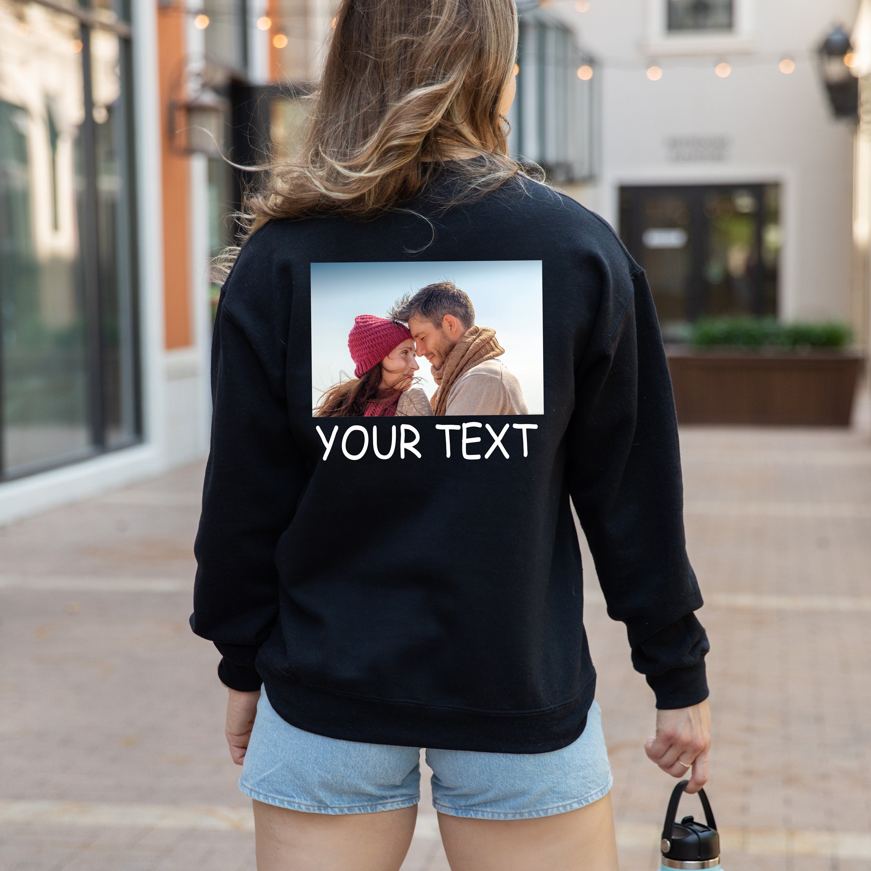 Custom Photo Sweatshirt, Picture Sweatshirt, Custom Photo and Text Sweatshirt, Photo Crewneck, Your Photo and Text, Custom Picture Sweater