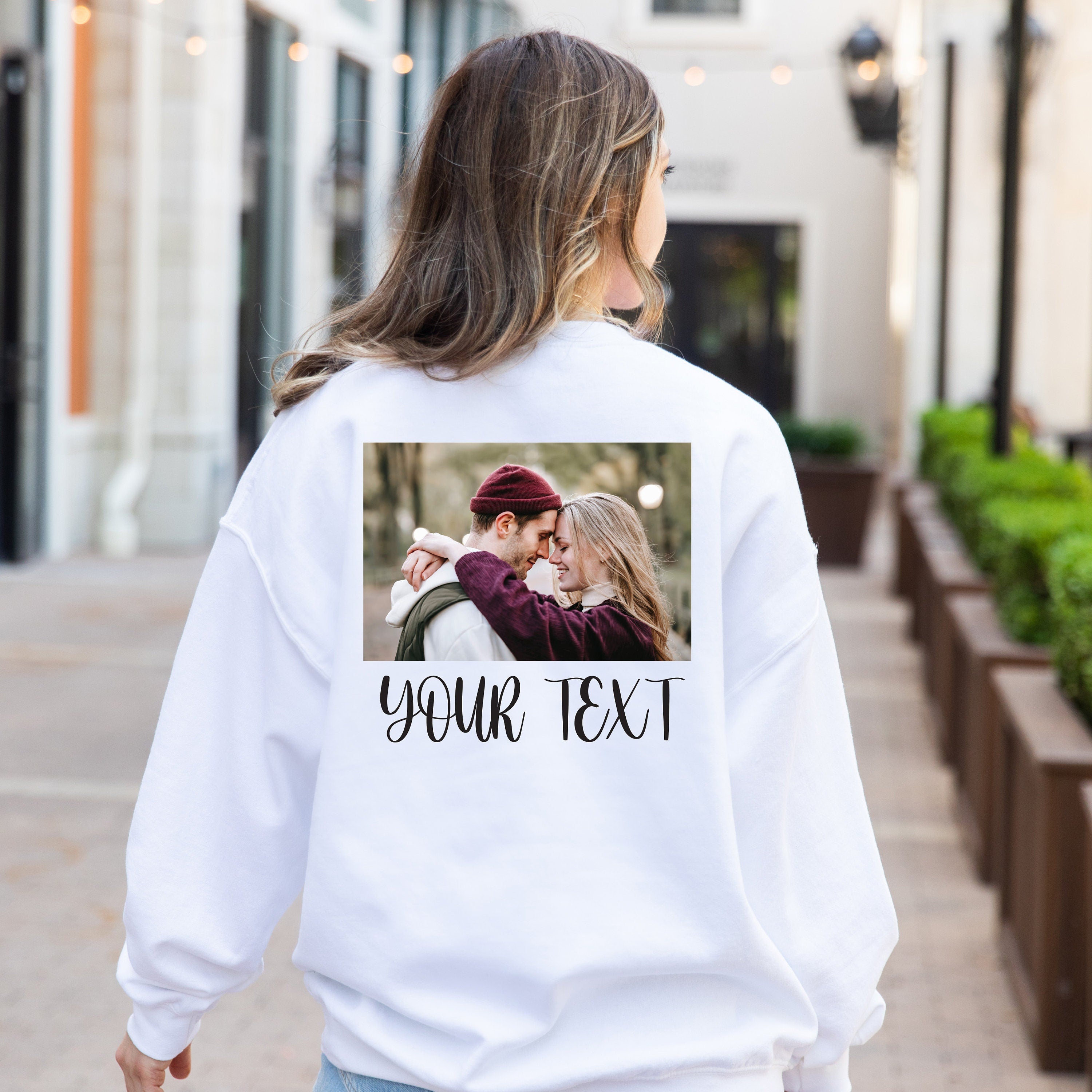 Custom Photo Sweatshirt, Picture Sweatshirt, Custom Photo and Text Sweatshirt, Photo Crewneck, Your Photo and Text, Custom Picture Sweater