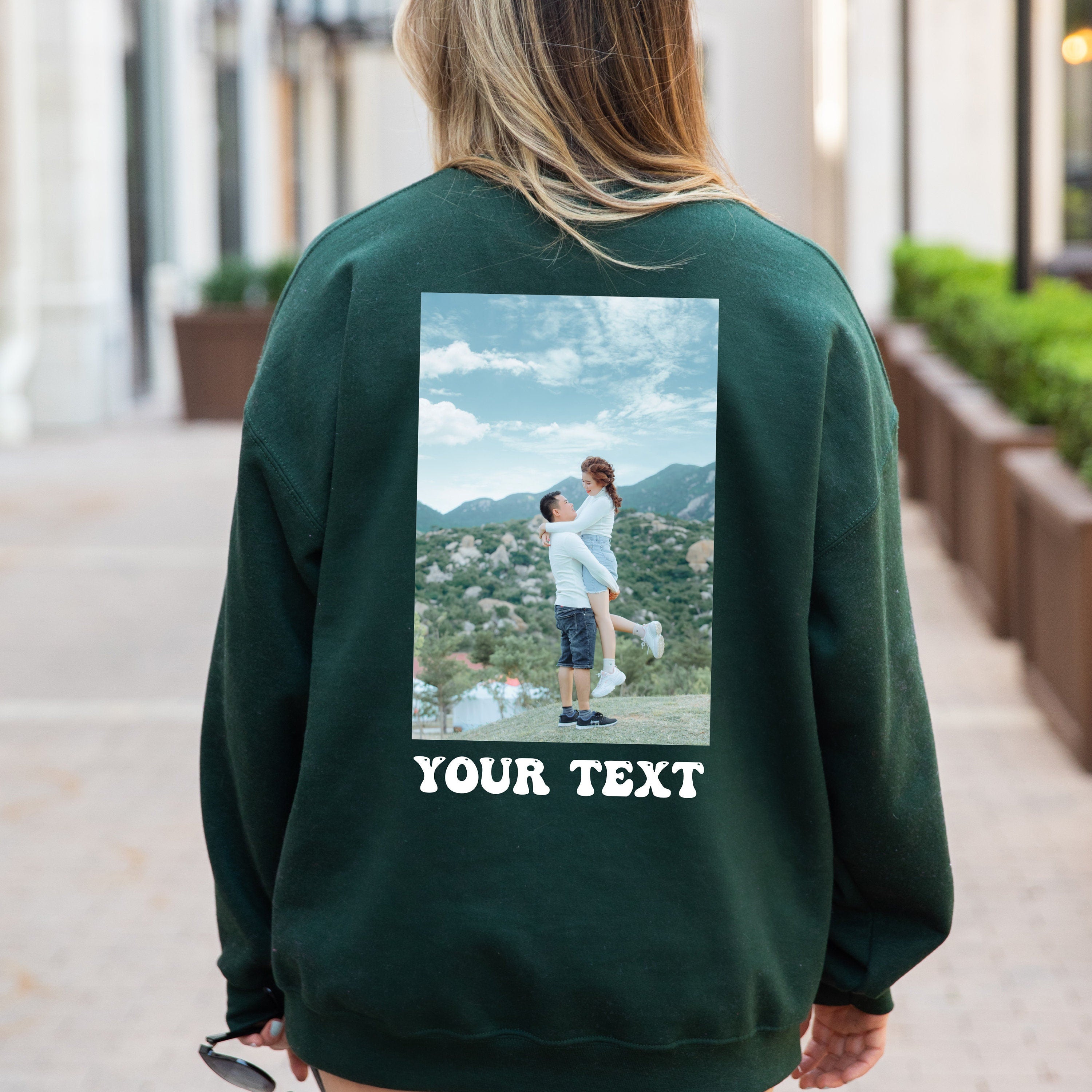 Custom Photo Sweatshirt, Picture Sweatshirt, Custom Photo and Text Sweatshirt, Photo Crewneck, Your Photo and Text, Custom Picture Sweater