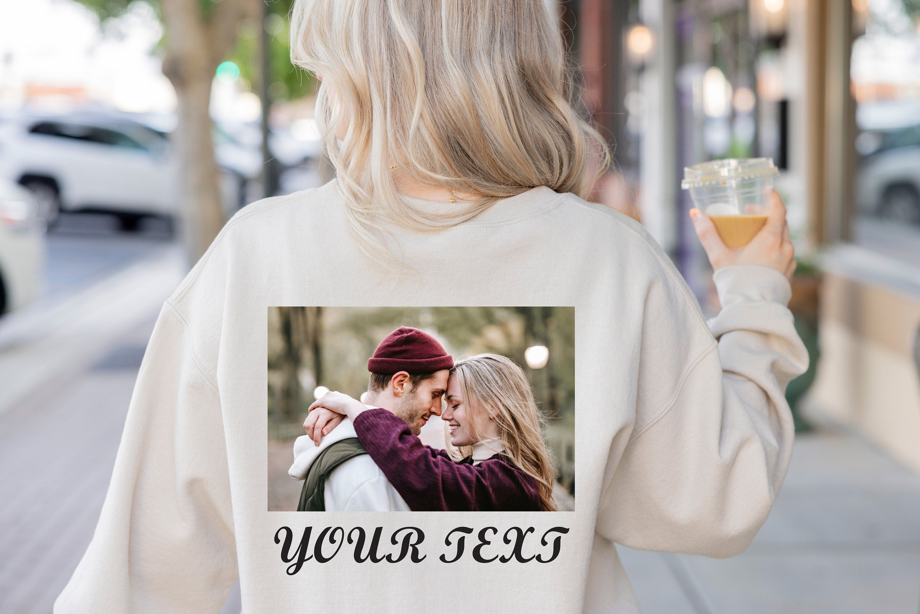 Custom Photo Sweatshirt, Picture Sweatshirt, Custom Photo and Text Sweatshirt, Photo Crewneck, Your Photo and Text, Custom Picture Sweater