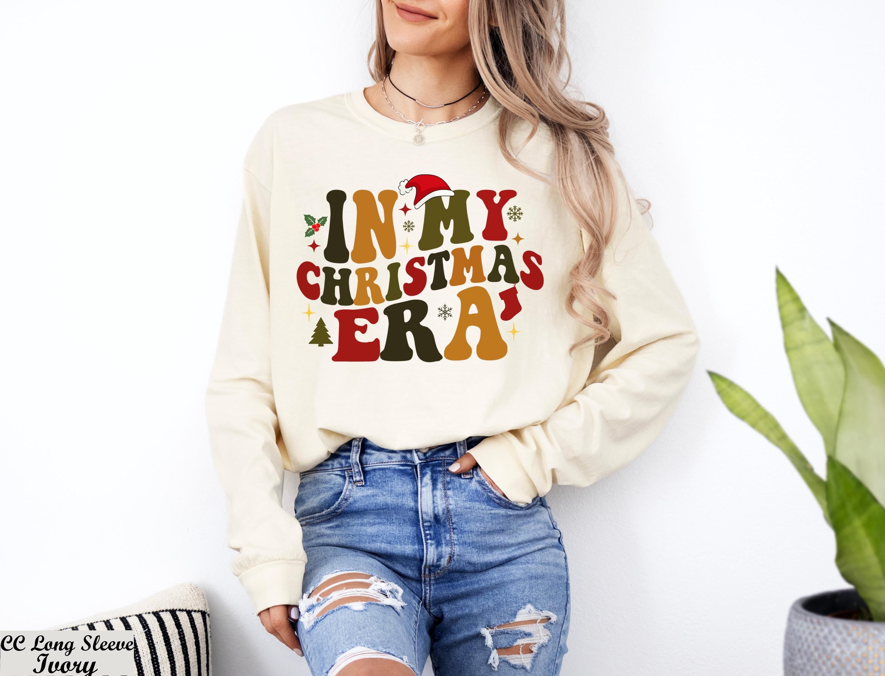 In My Christmas Era Sweatshirt, Retro Christmas Long Sleeve Shirt, Cute Christmas Sweater, Christmas Vibes Shirt, Cute Holiday Crewneck