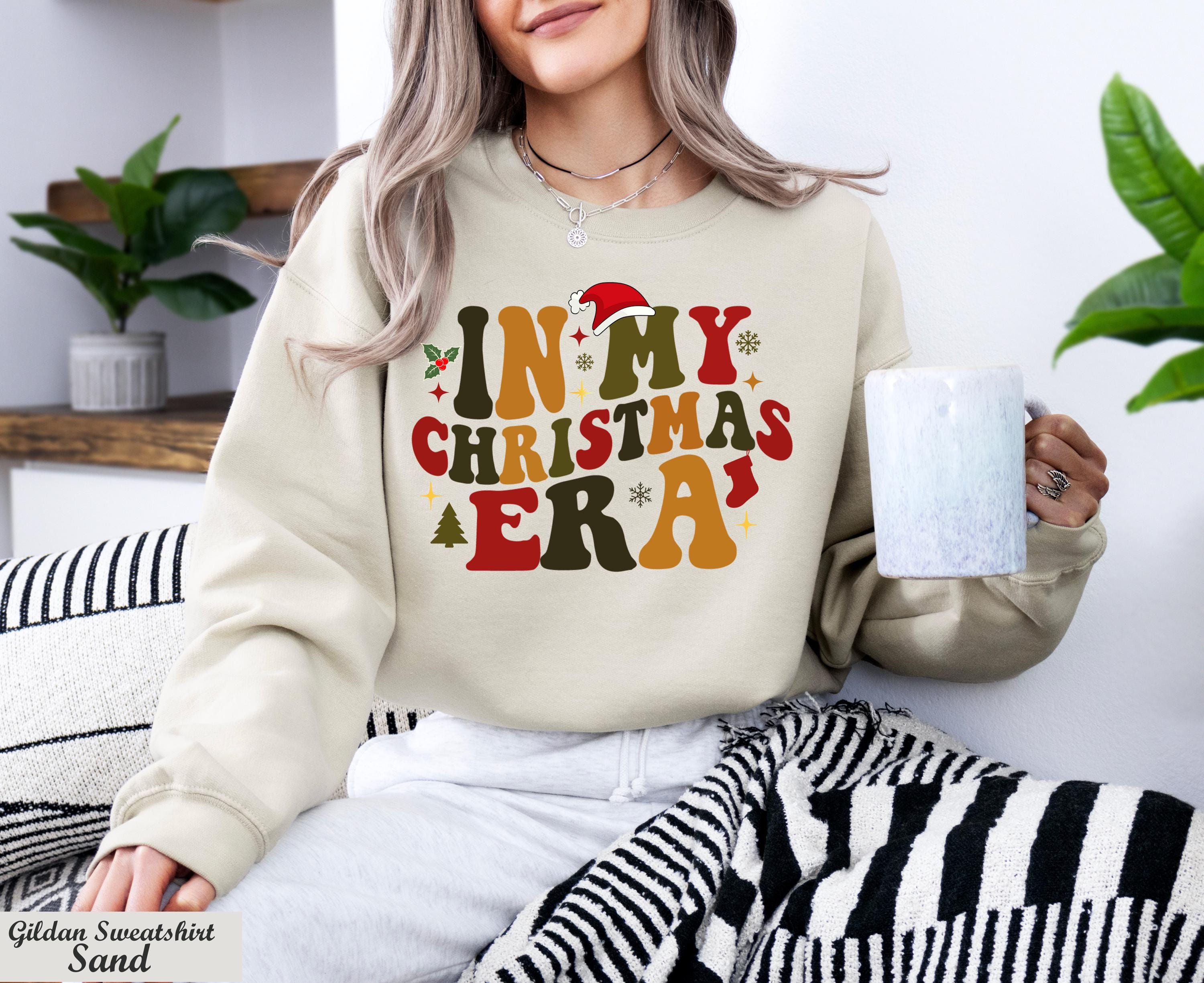 In My Christmas Era Sweatshirt, Retro Christmas Long Sleeve Shirt, Cute Christmas Sweater, Christmas Vibes Shirt, Cute Holiday Crewneck