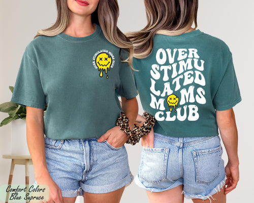 Comfort Colors® Overstimulated Moms Club T-Shirt, Mothers Day Shirt,  Tired Moms Club, Funny Mom Gift, Mom Life Tee, Retro Shirt for Moms