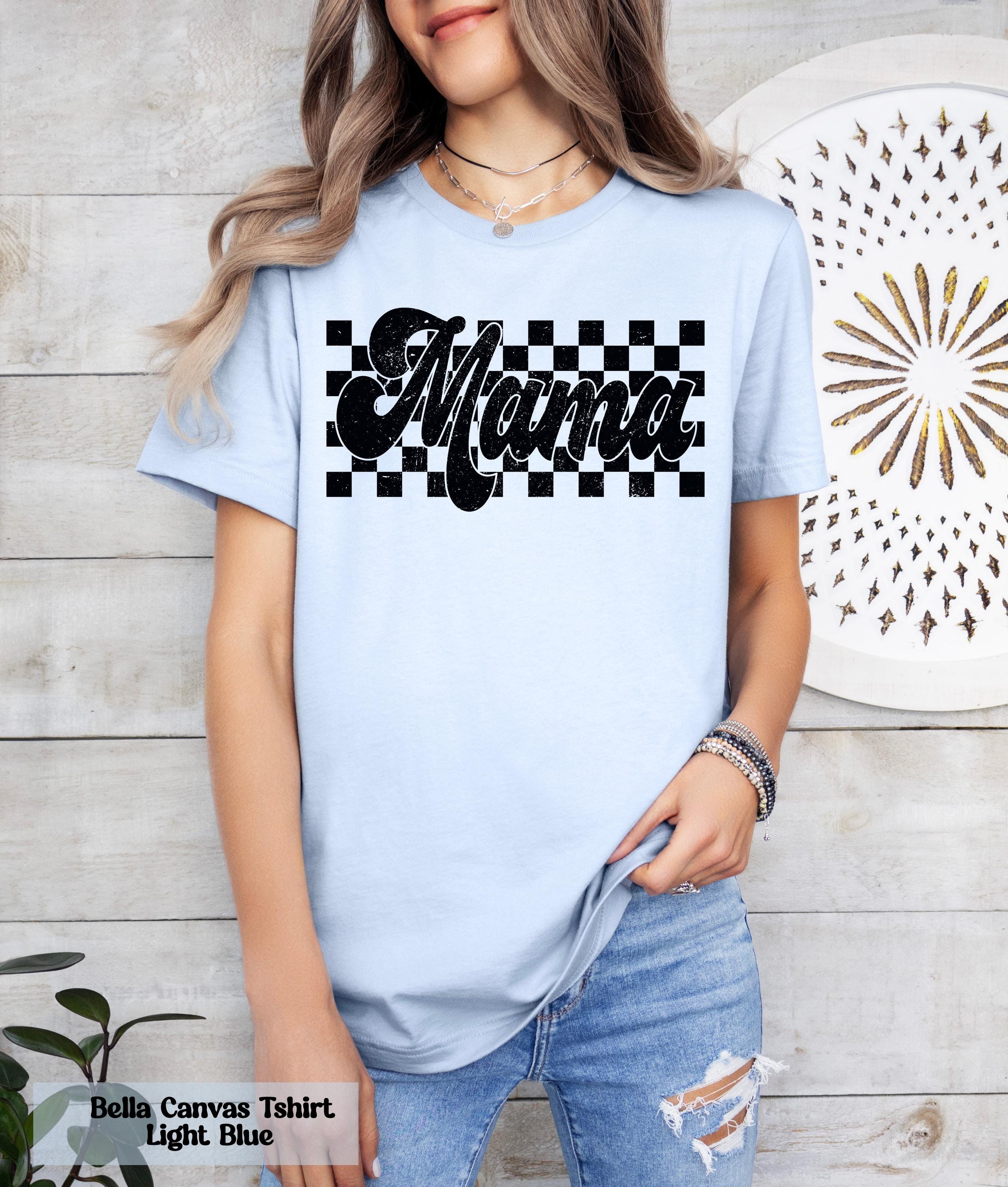 Checkered Mama Shirt, Gift for Mom, Vintage Mama T-Shirt, Groovy Mama Shirt, Mama Birthday Shirt, Expecting Mom Gift, Gender Reveal Shirt