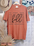 Comfort Colors Fall Words Shirt, Women's Fall Shirt, Autumn Shirt, Hello Fall T-Shirt, Fall Graphic Tees, Cute Fall Shirts, Cozy Sweaters