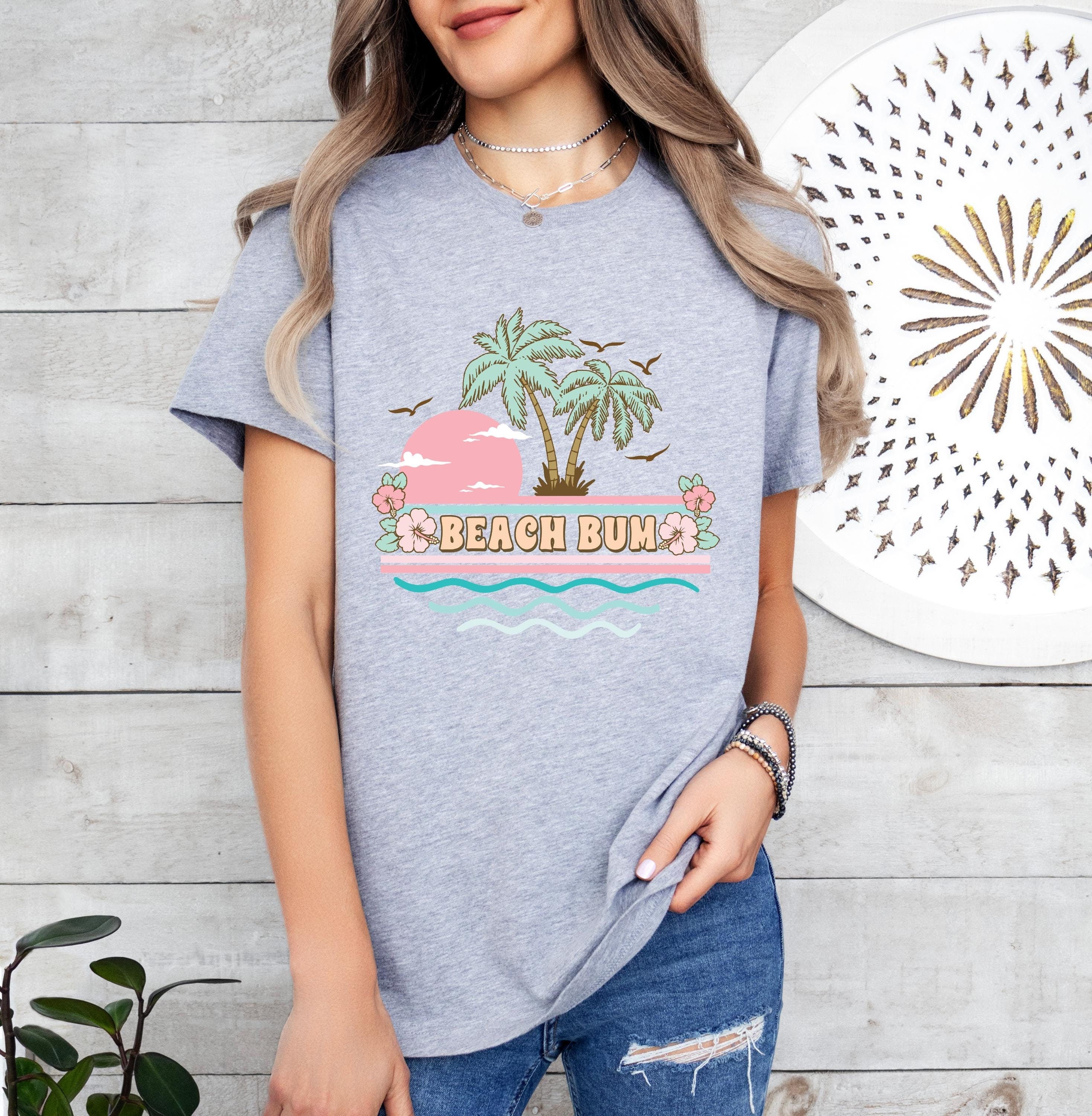 Beach Bum Shirt, Sun Shirt, Summer Shirt, Beach Shirt, Retro T Shirts, Trendy Summer Tee, Summer Girl Shirt, Sunset shirt,