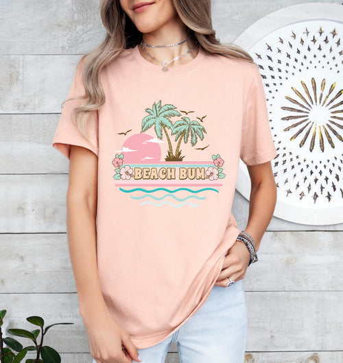 Beach Bum Shirt, Sun Shirt, Summer Shirt, Beach Shirt, Retro T Shirts, Trendy Summer Tee, Summer Girl Shirt, Sunset shirt,