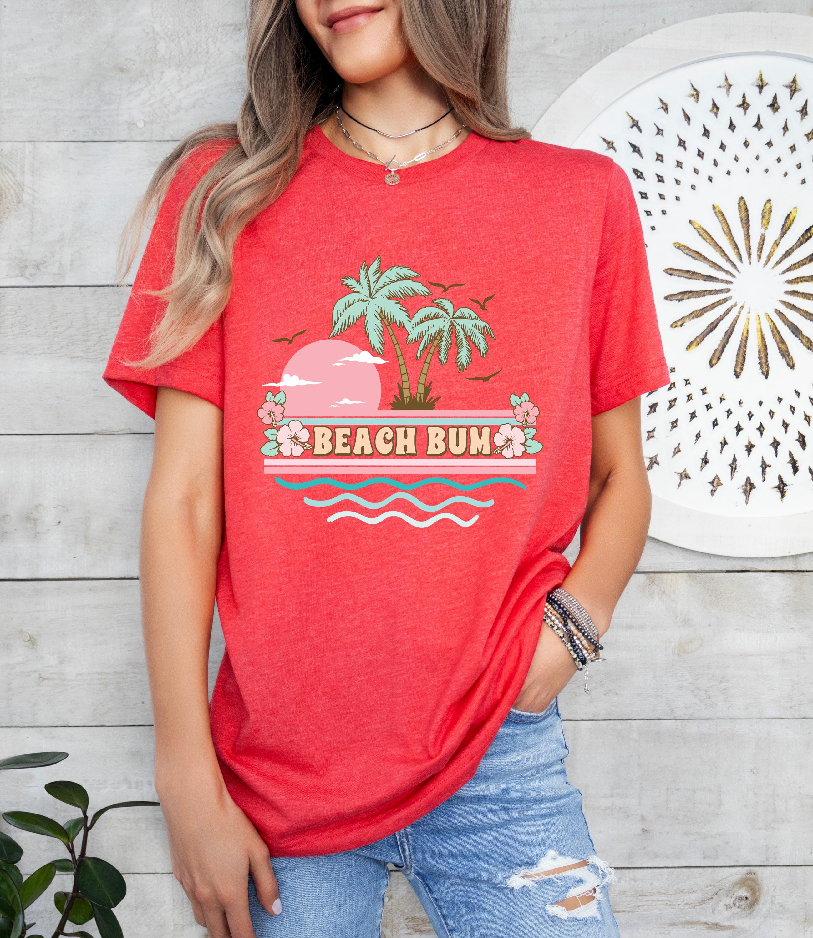 Beach Bum Shirt, Sun Shirt, Summer Shirt, Beach Shirt, Retro T Shirts, Trendy Summer Tee, Summer Girl Shirt, Sunset shirt,