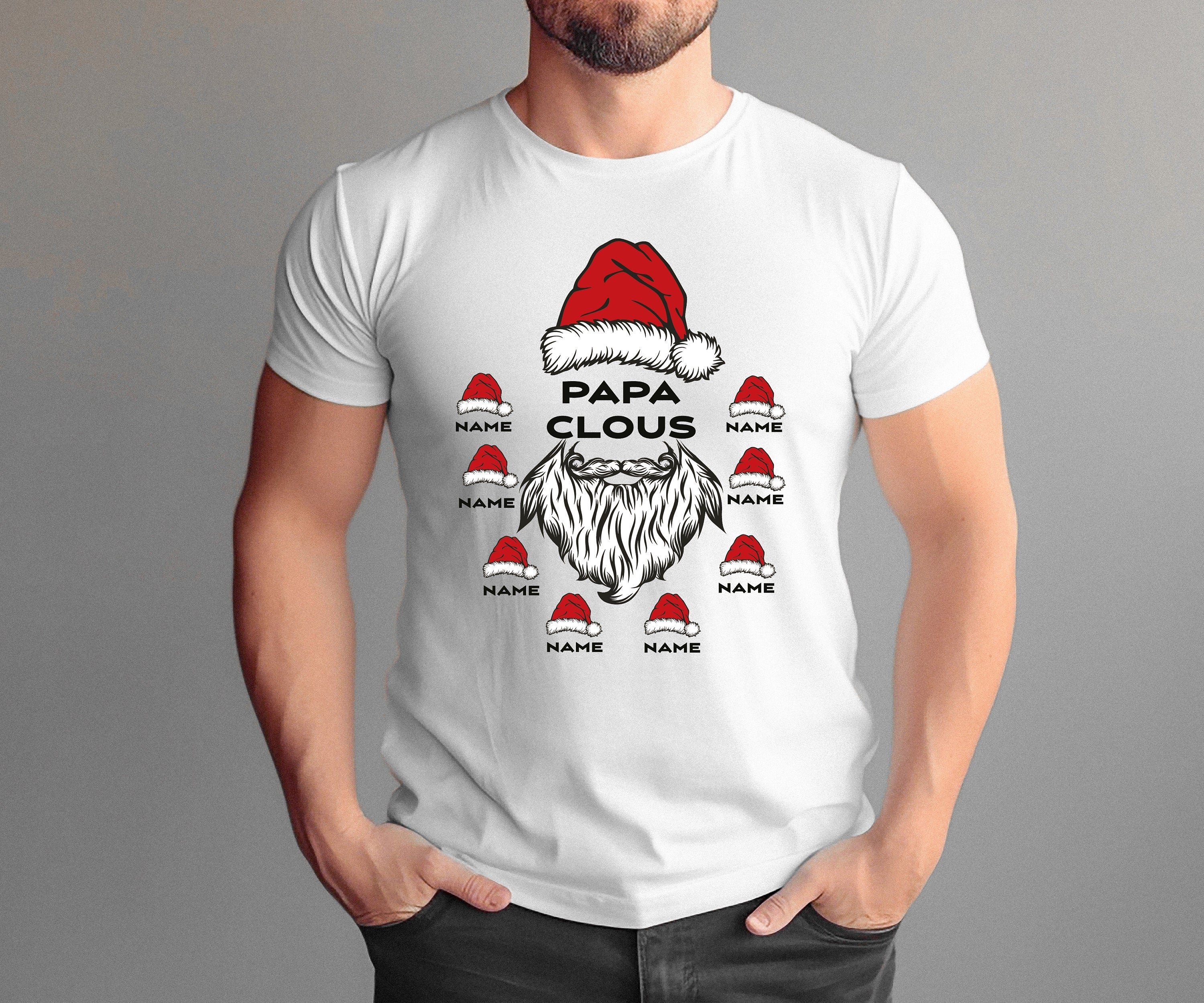 Papa Claus shirt, Family Matching Shirt, Custom Kids Name Shirt Christmas Grandpa Claus Shirt, Papa Shirt, Christmas Shirt for Grandpa gifts