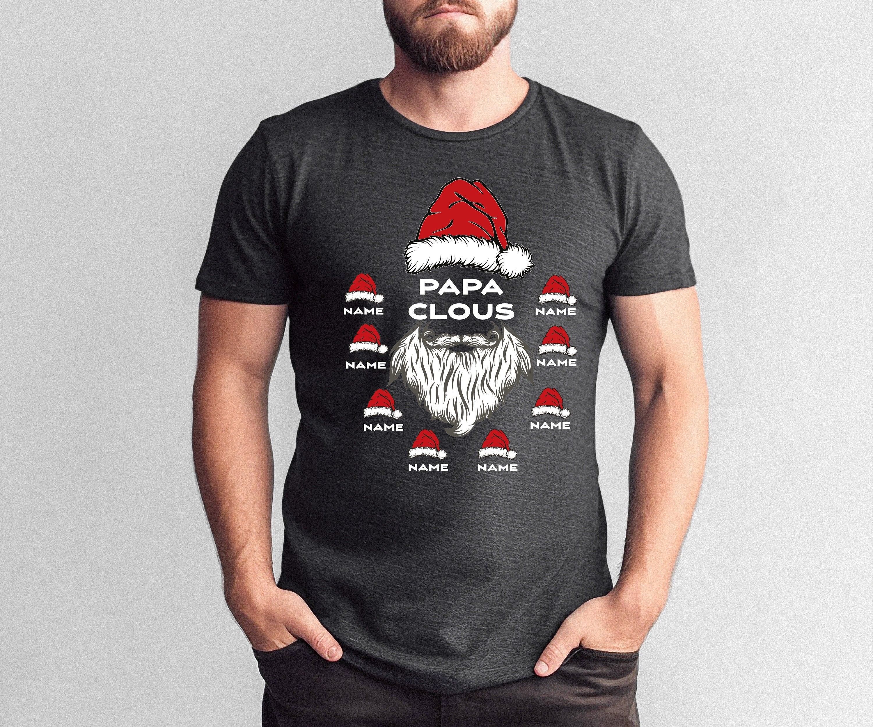 Papa Claus shirt, Family Matching Shirt, Custom Kids Name Shirt Christmas Grandpa Claus Shirt, Papa Shirt, Christmas Shirt for Grandpa gifts