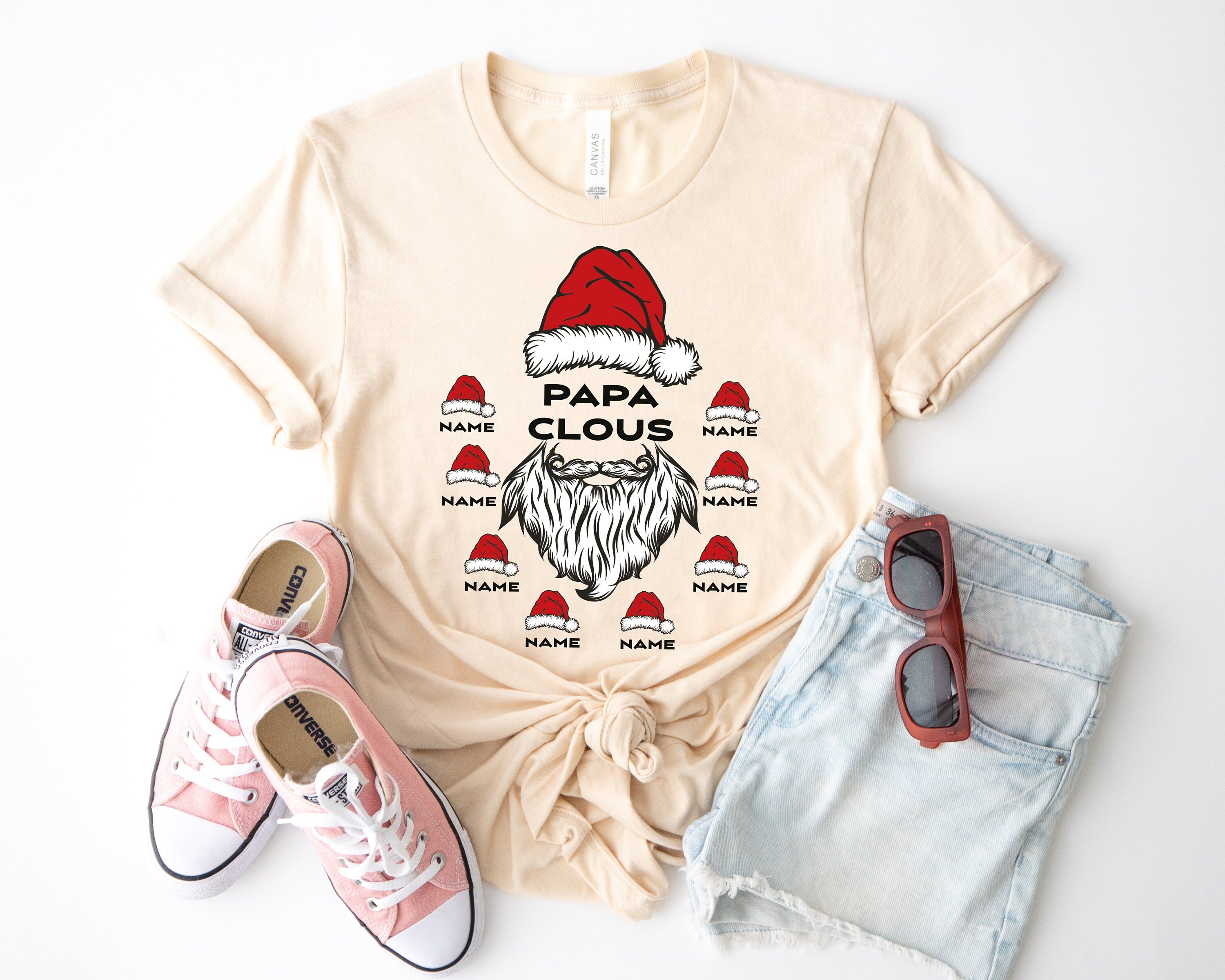 Papa Claus shirt, Family Matching Shirt, Custom Kids Name Shirt Christmas Grandpa Claus Shirt, Papa Shirt, Christmas Shirt for Grandpa gifts