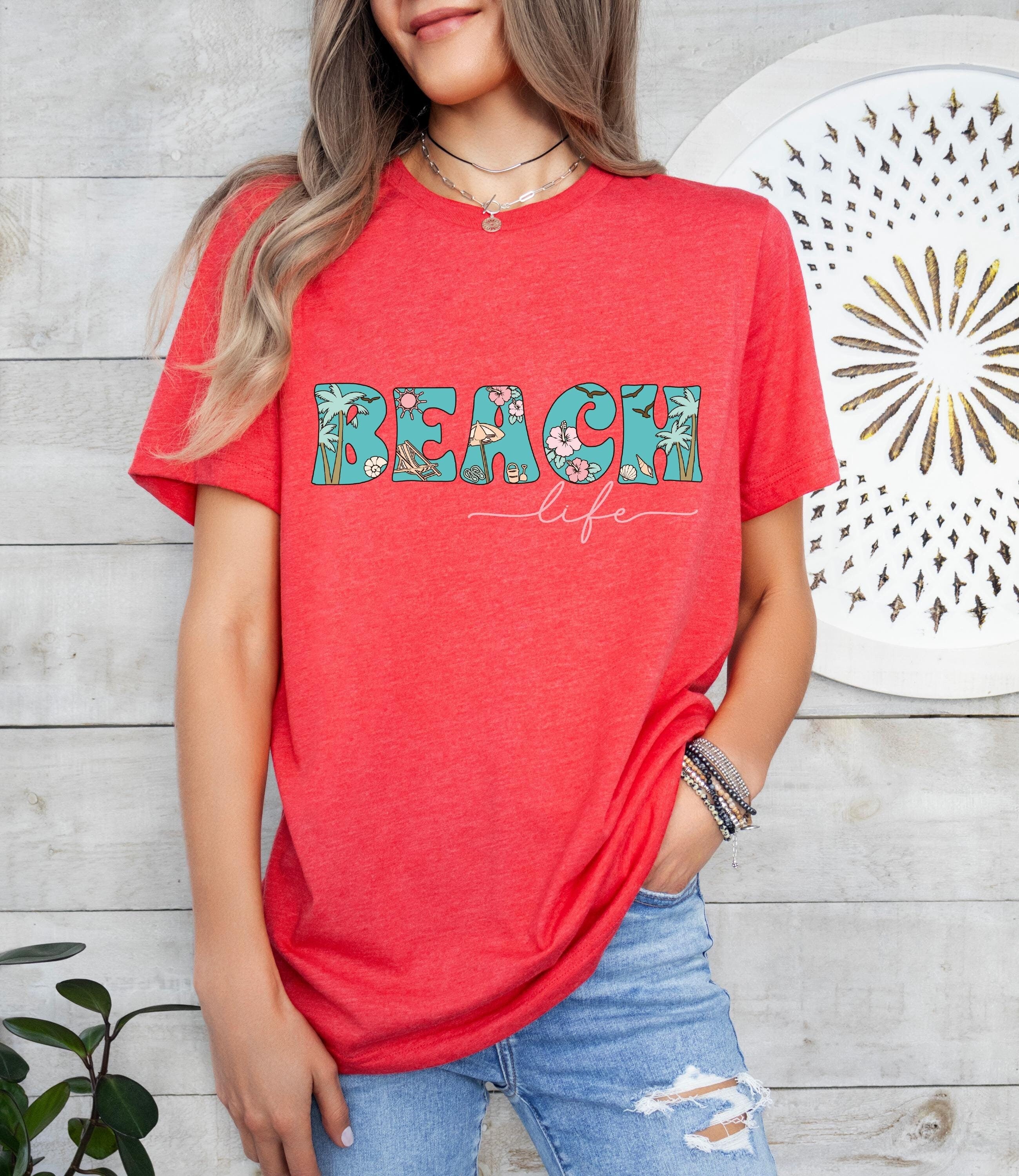 Beach Life Shirt, Here Comes The Sun Shirt, Summer Shirt, Beach Shirt, Retro T Shirts, Trendy Summer Tee, Sunset shirt, Girls Trip Shirt