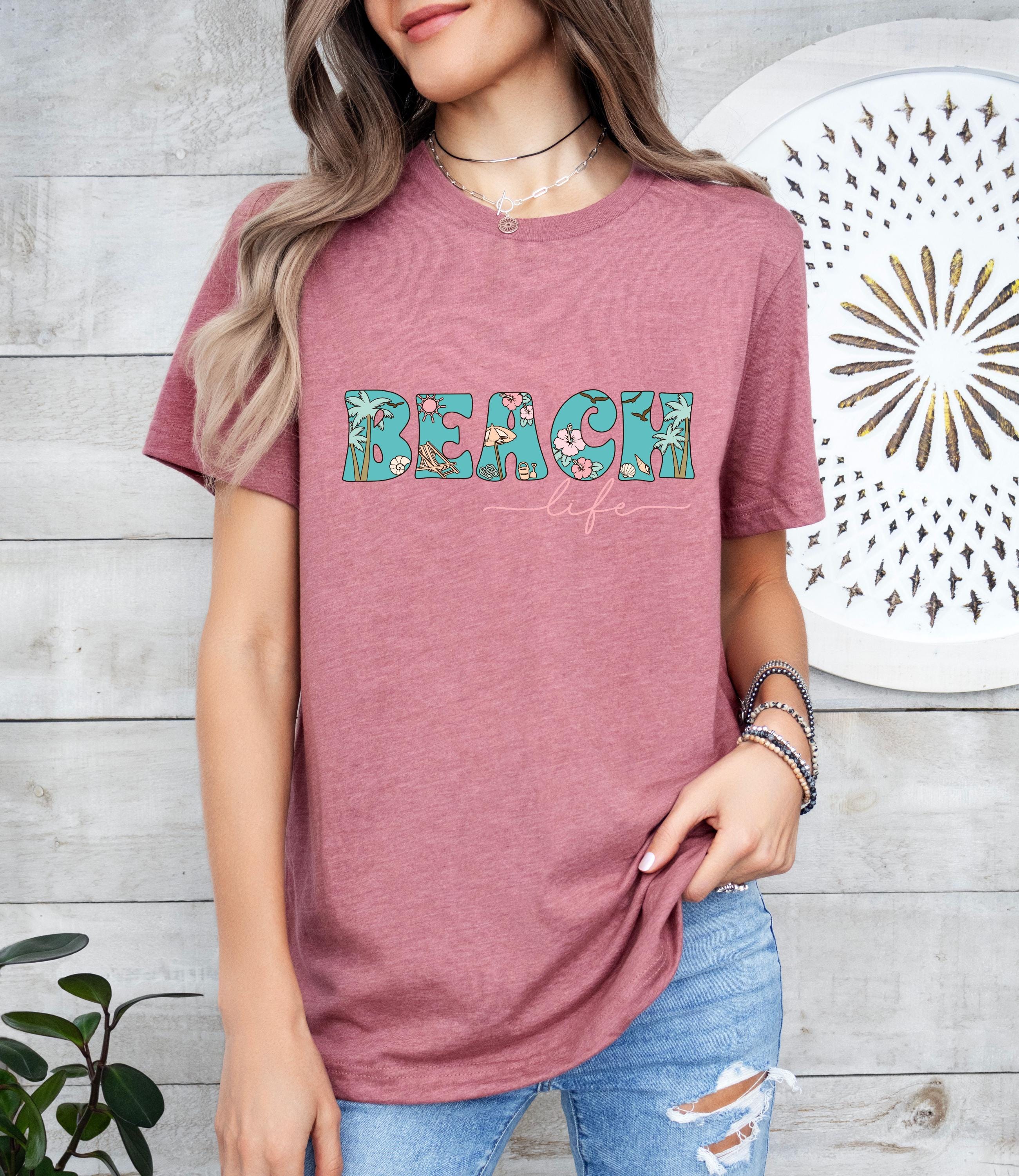 Beach Life Shirt, Here Comes The Sun Shirt, Summer Shirt, Beach Shirt, Retro T Shirts, Trendy Summer Tee, Sunset shirt, Girls Trip Shirt