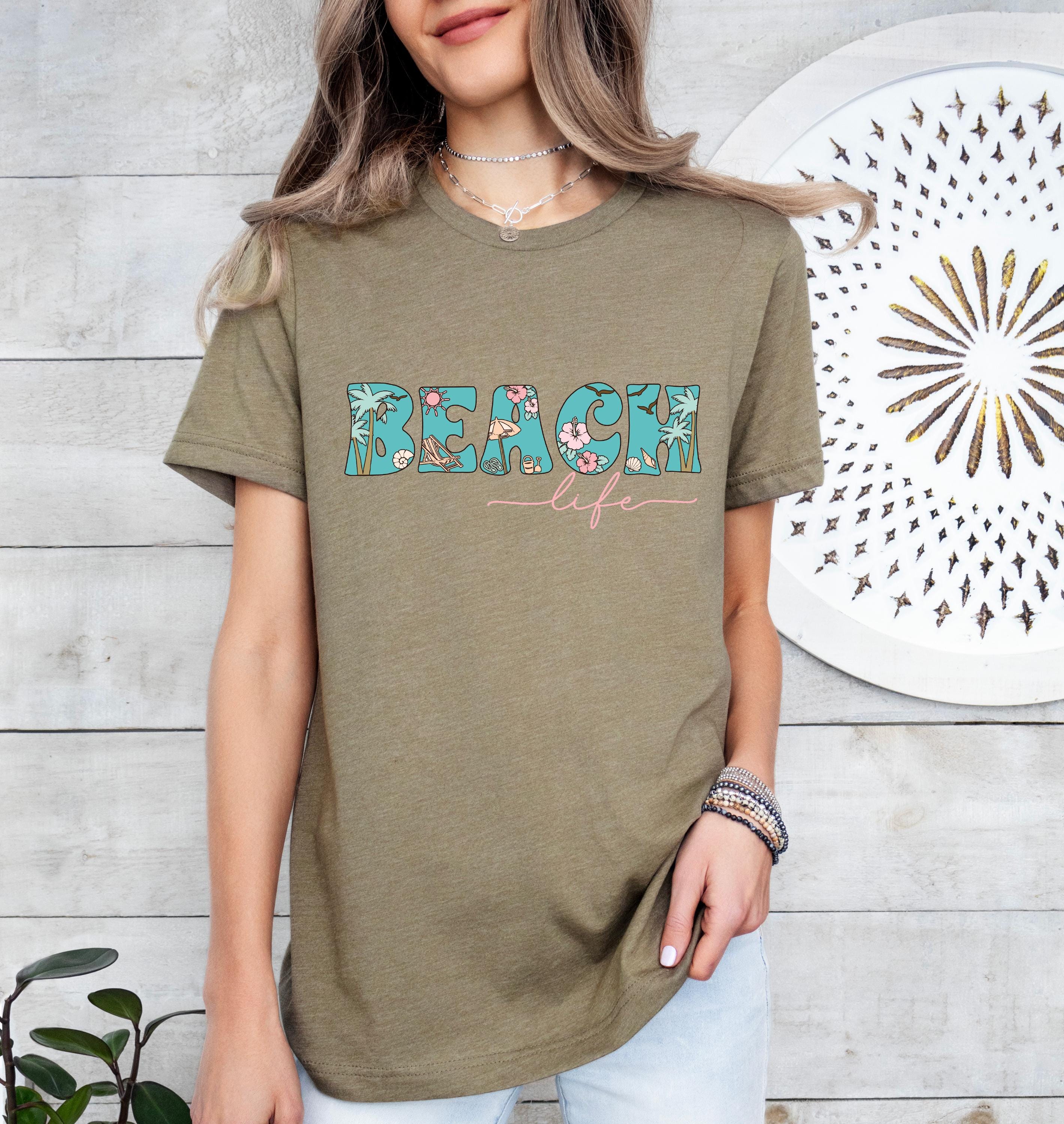 Beach Life Shirt, Here Comes The Sun Shirt, Summer Shirt, Beach Shirt, Retro T Shirts, Trendy Summer Tee, Sunset shirt, Girls Trip Shirt