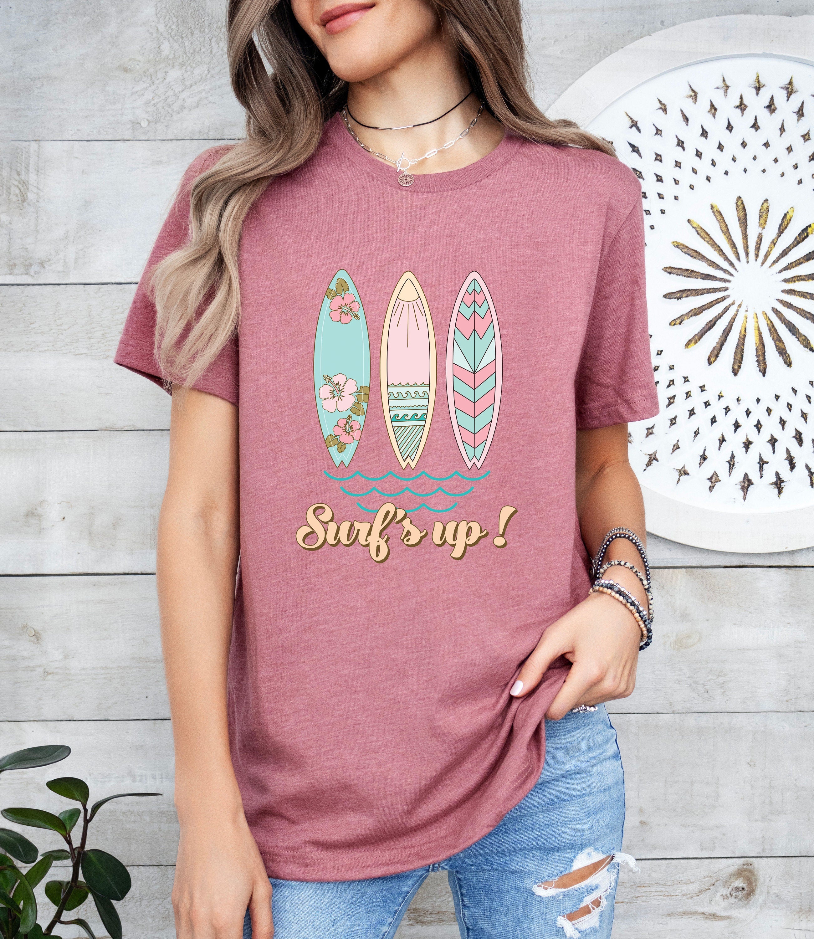 Surf's Up T-Shirt, Summer Surf Shirts, Beachwear, Sunset shirt, Sunshine Shirt, Sun Rays Tee, Beachy Vibes Tee, Retro Summer Time, Sun Shirt