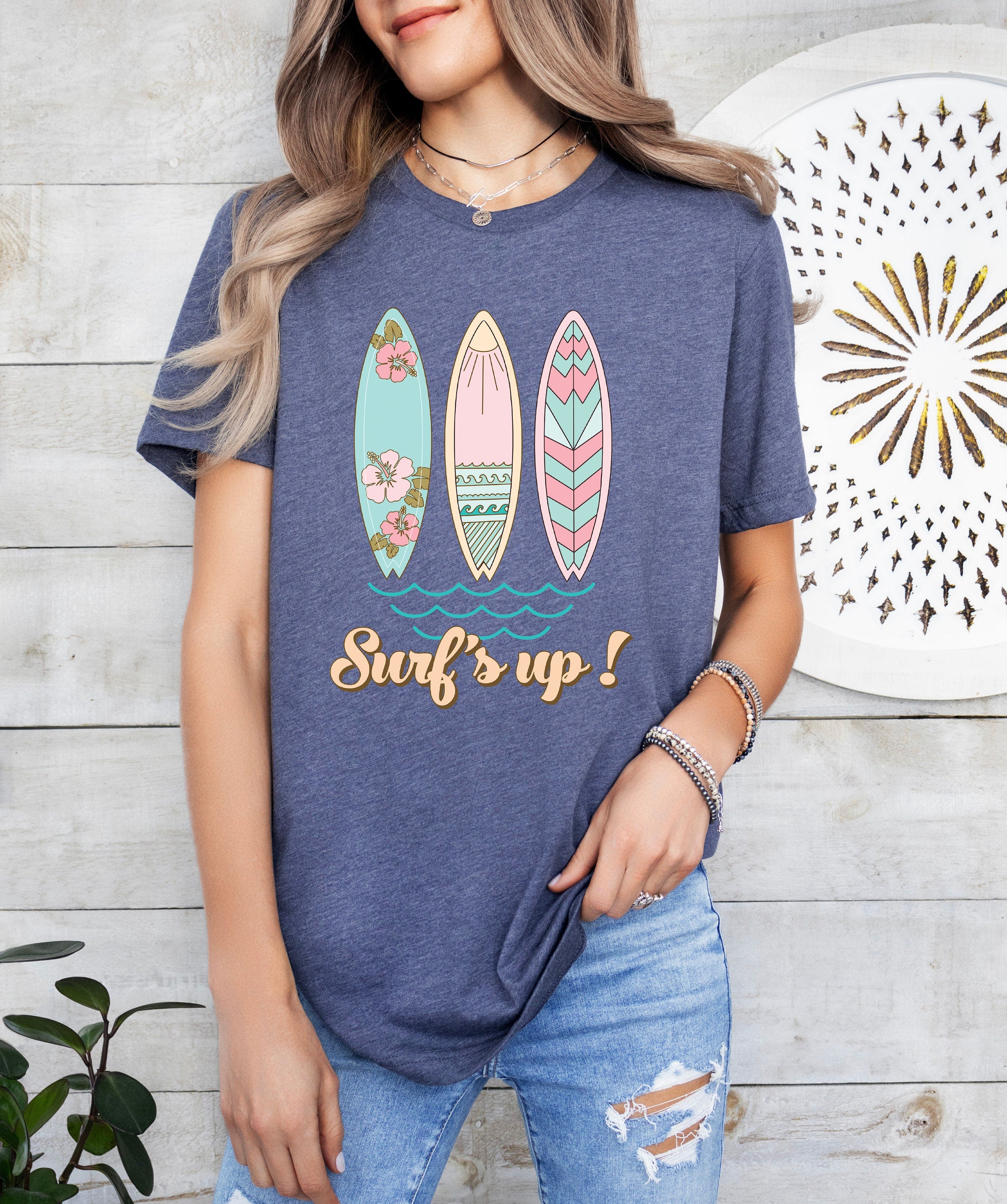 Surf's Up T-Shirt, Summer Surf Shirts, Beachwear, Sunset shirt, Sunshine Shirt, Sun Rays Tee, Beachy Vibes Tee, Retro Summer Time, Sun Shirt