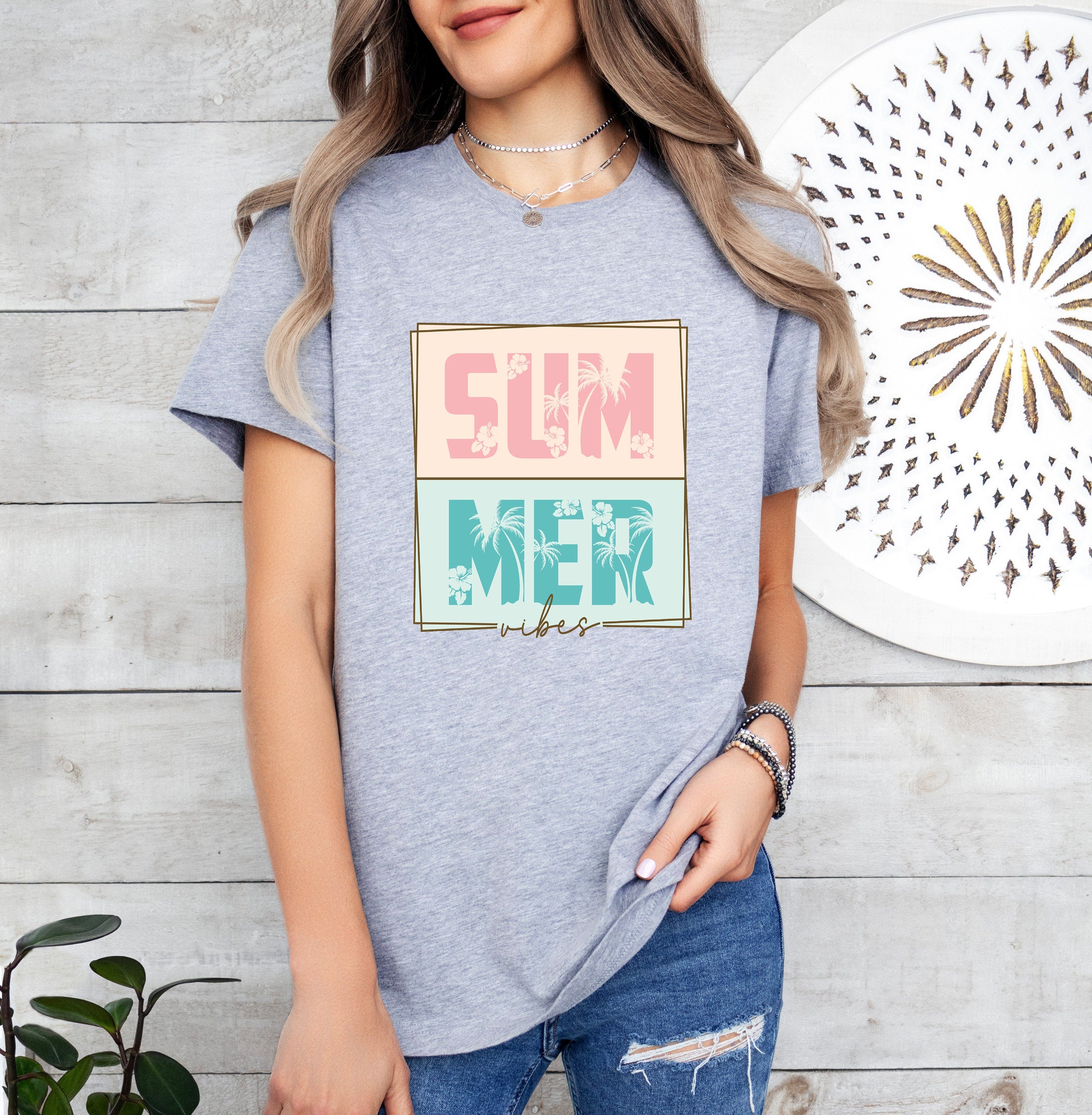 Summer Vibes Shirts, Summer Shirts, Trendy Summer Tee, Sunset shirt, Sunshine Shirt, Sun Rays Tee,  Graphic Tee Women T Shirt Girls Trip