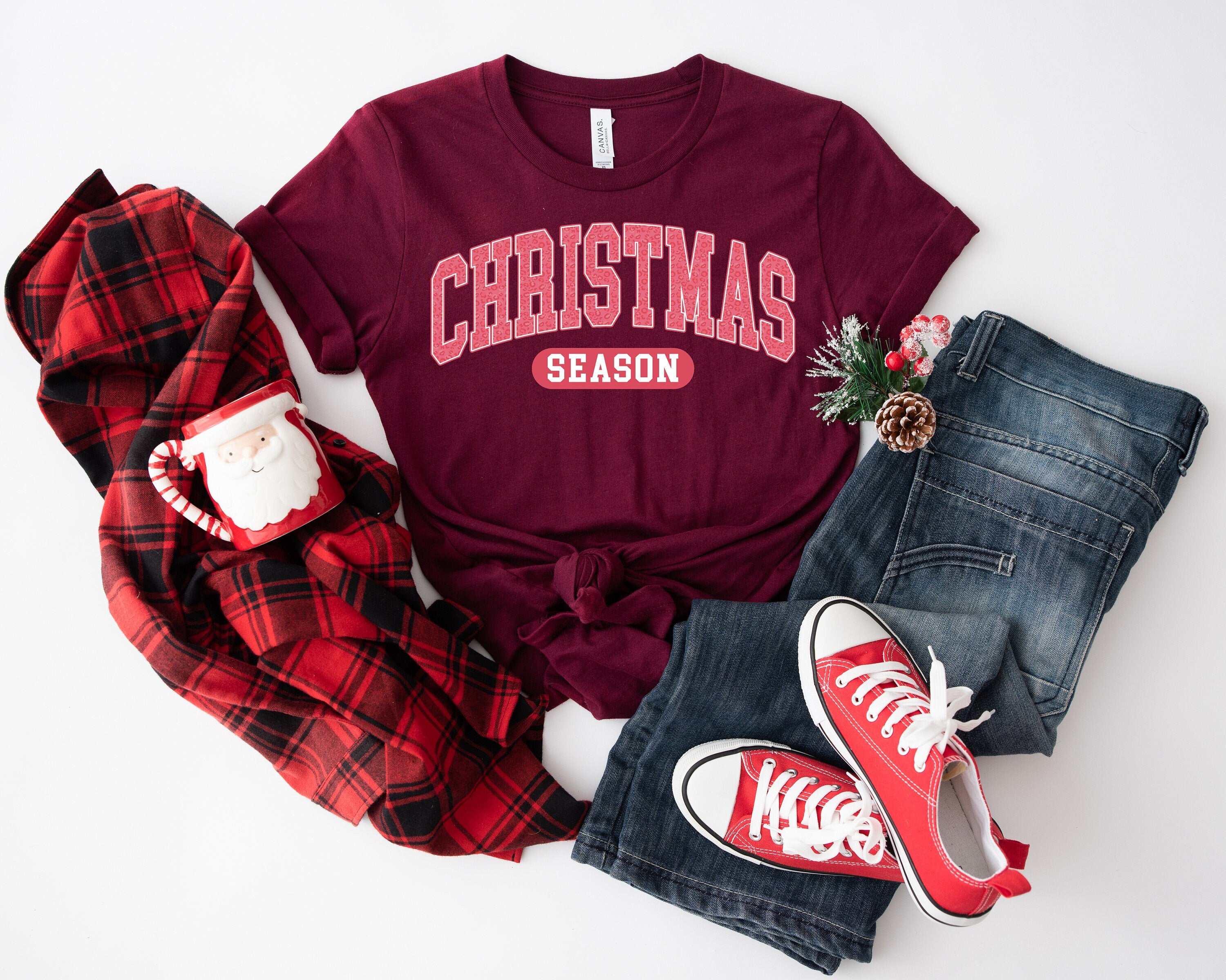 Bella Canvas Christmas Season , Unisex Holiday Shirt, Xmas Tee, This The Season Christmas Shirt, Merry Christmas Shirt, Christmas Crewneck