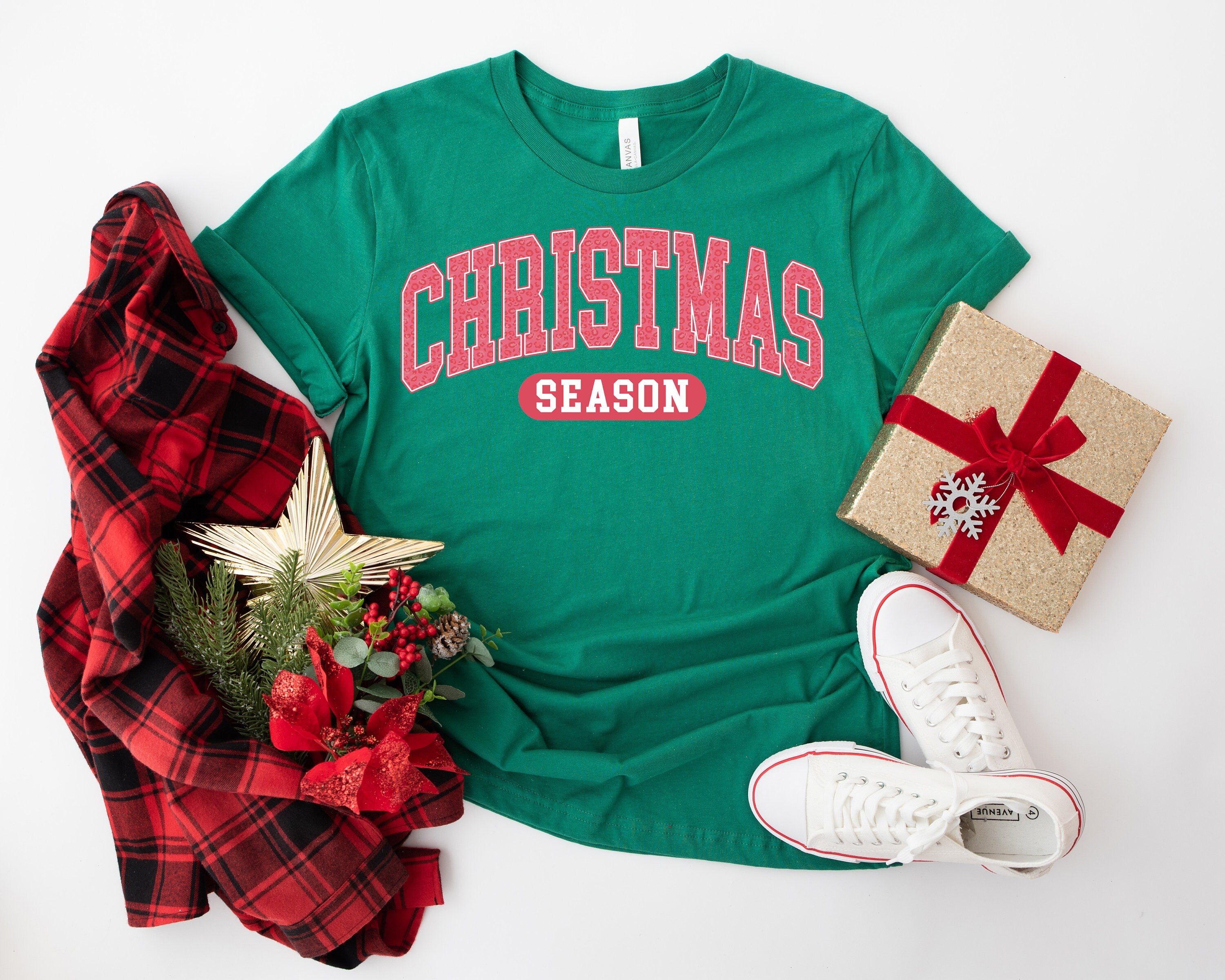 Bella Canvas Christmas Season , Unisex Holiday Shirt, Xmas Tee, This The Season Christmas Shirt, Merry Christmas Shirt, Christmas Crewneck