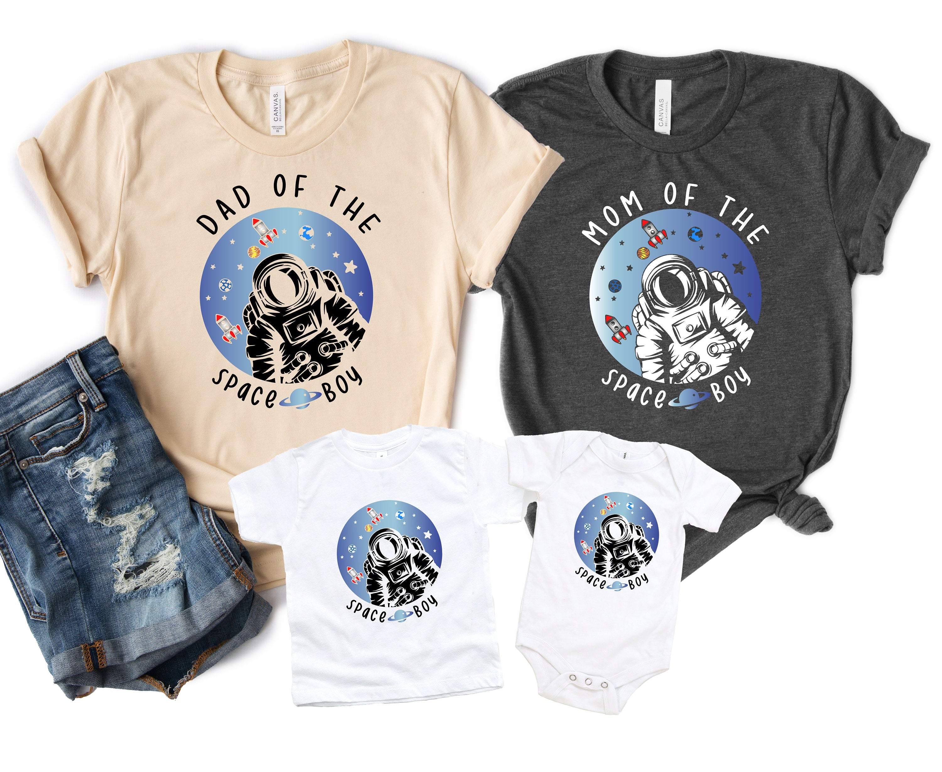 Custom Rocket Shirt Birthday, Astronaut Family Birthday Party T-Shirt, Space Family Matching Birthday Shirts, Birthday Boy Family Gift Shirt
