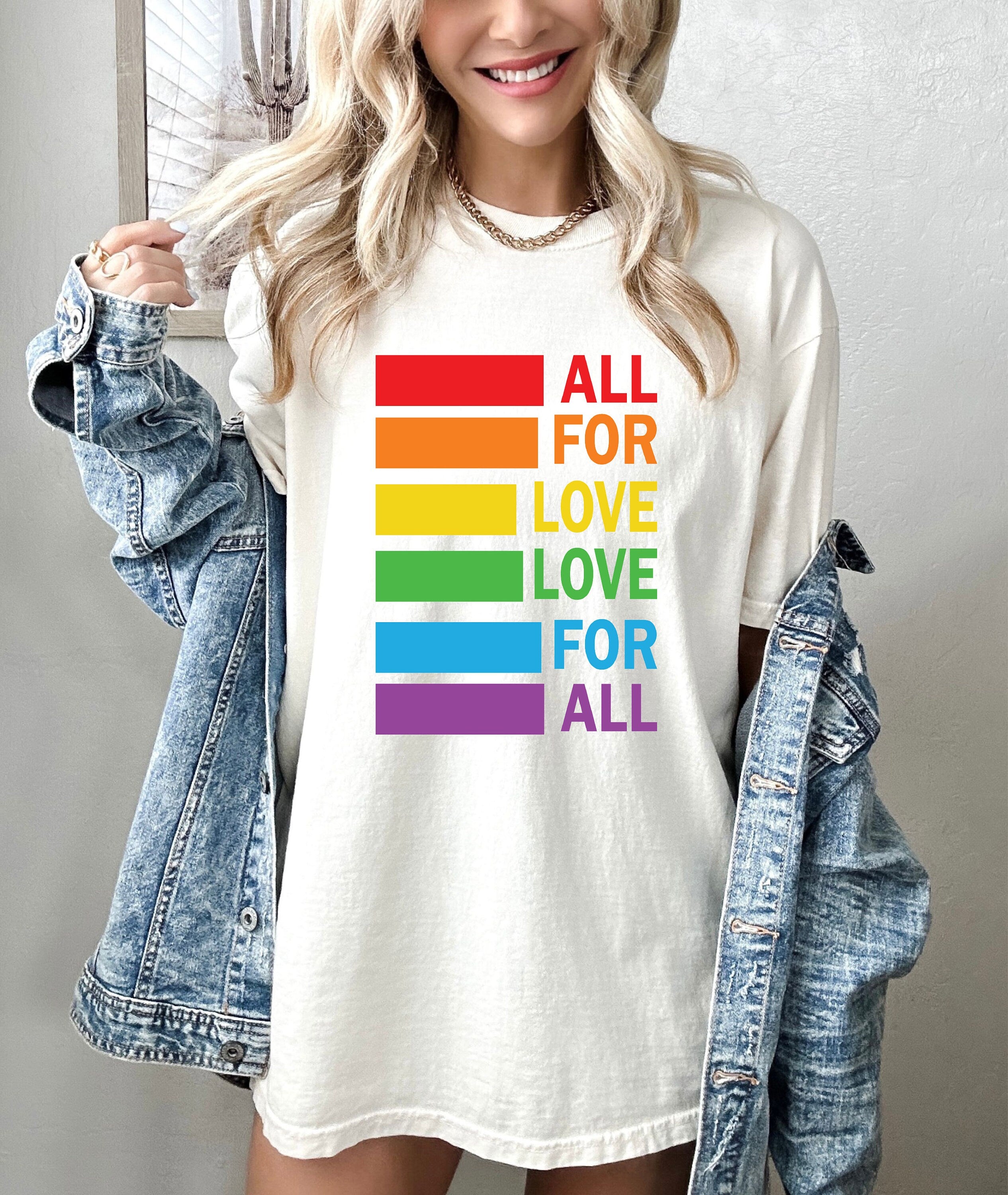 All for Love Shirt, Pride Month Tee for Political Activism, LGBTQ Apparel for Human Rights, Gay Pride T-shirt, Support Political Activism