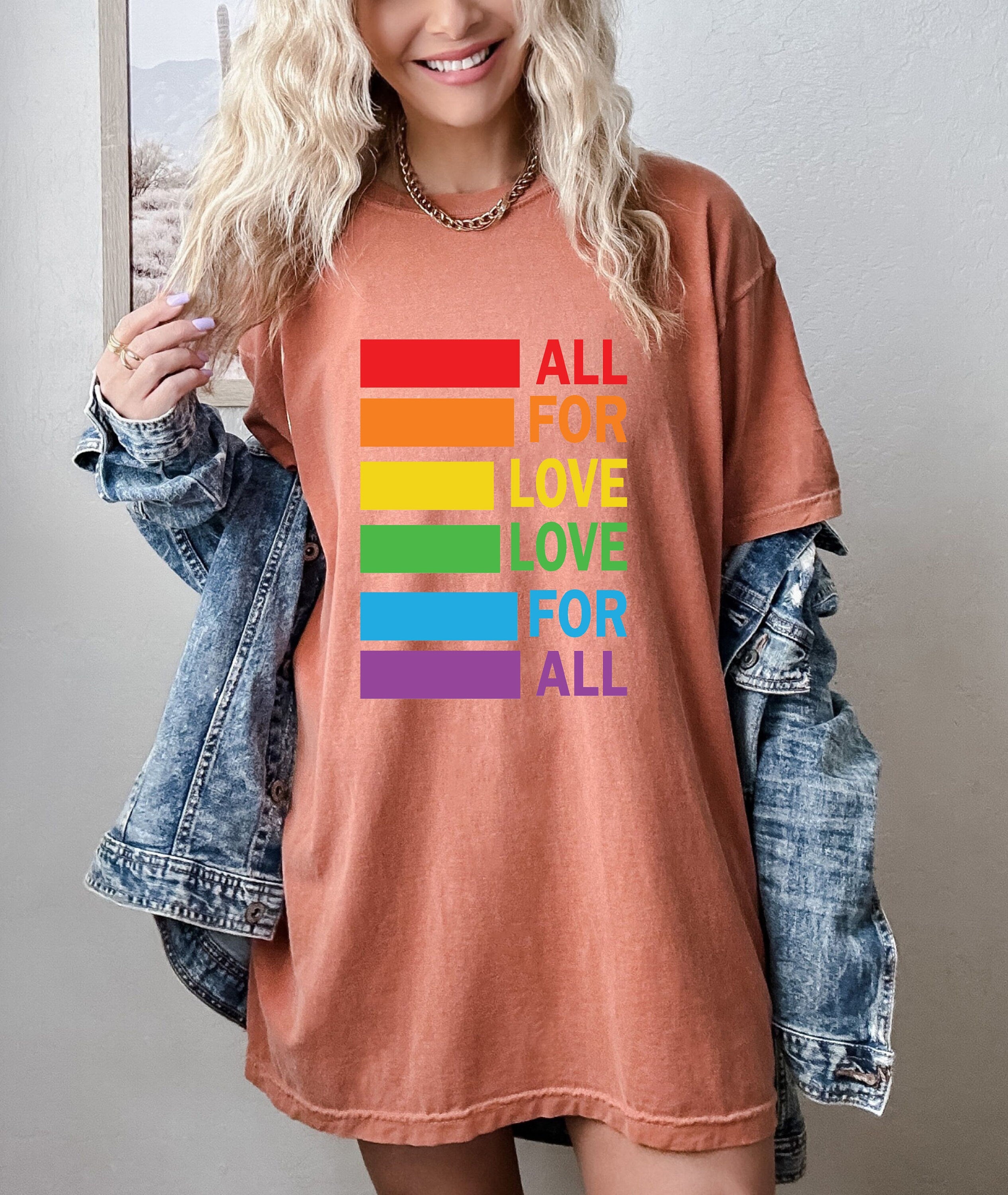 All for Love Shirt, Pride Month Tee for Political Activism, LGBTQ Apparel for Human Rights, Gay Pride T-shirt, Support Political Activism