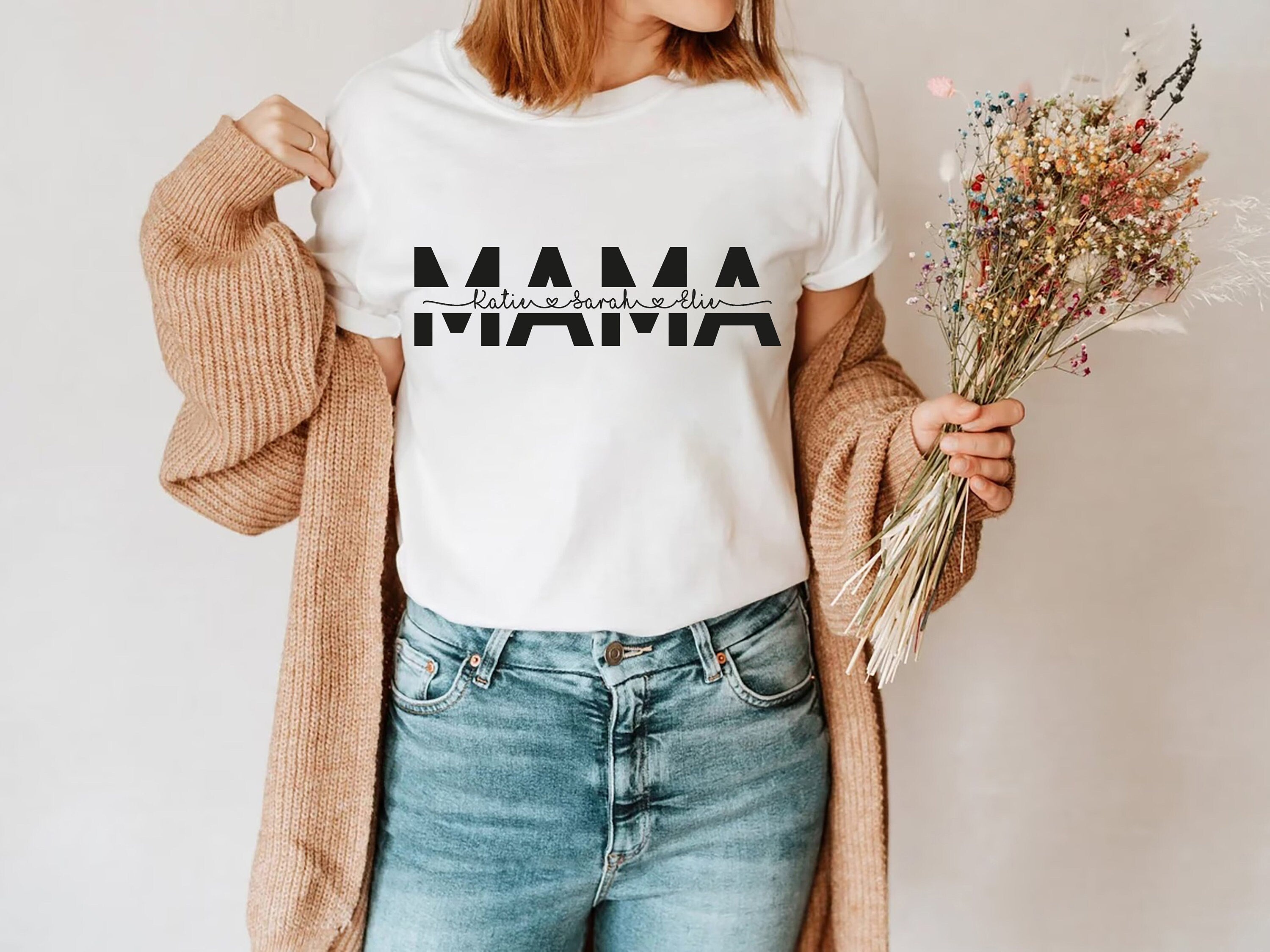 Mama and Kids Shirt, Mom Shirt, Mama Shirt, Mom gifts, Personalized Mom Shirt, Custom Kids Name Shirt, Mothers Day Shirt, Gift for her